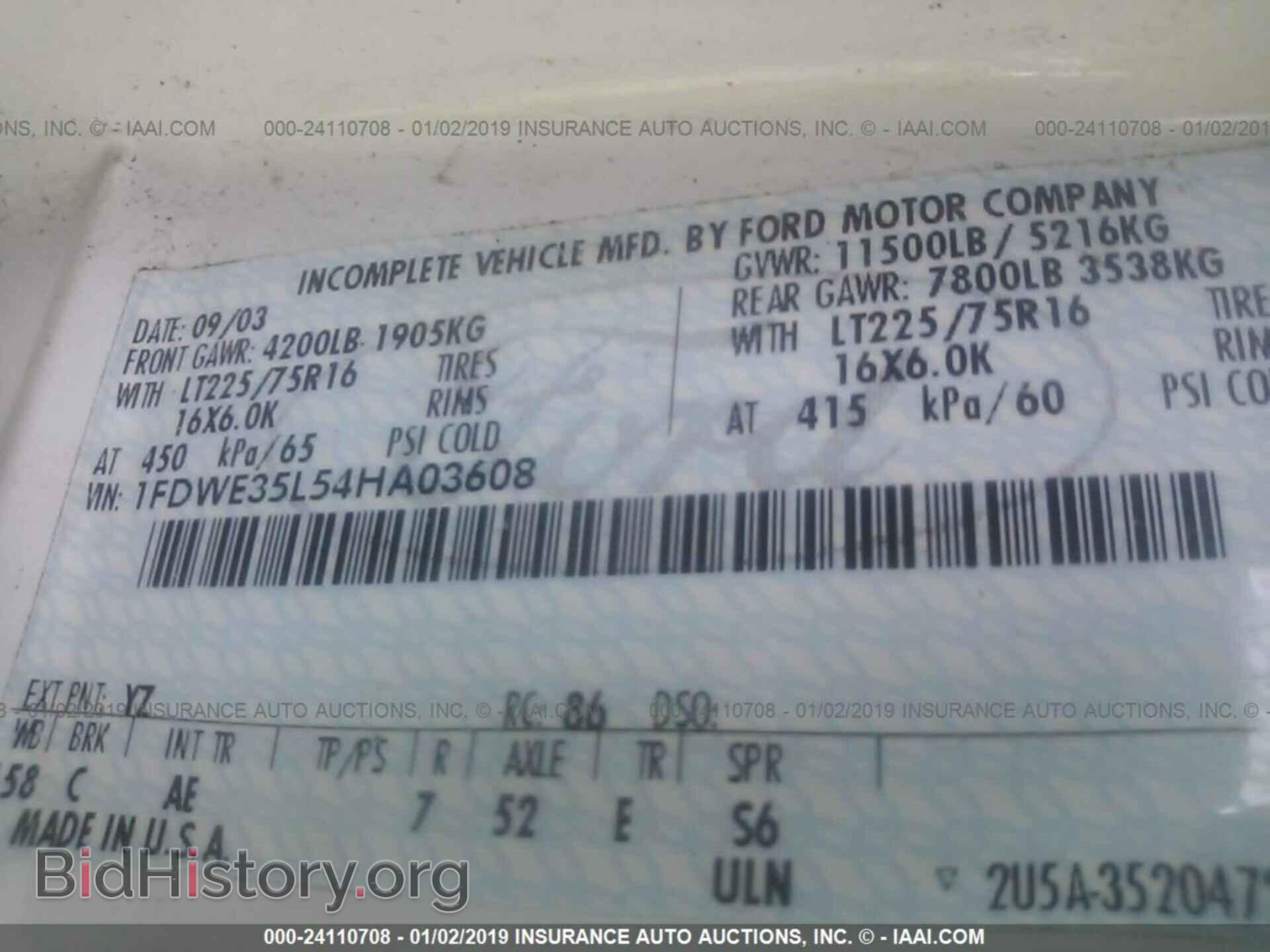 2004 FORD ECONOLINE - VIN: 1FDWE35L54HA03608 - Фото 9