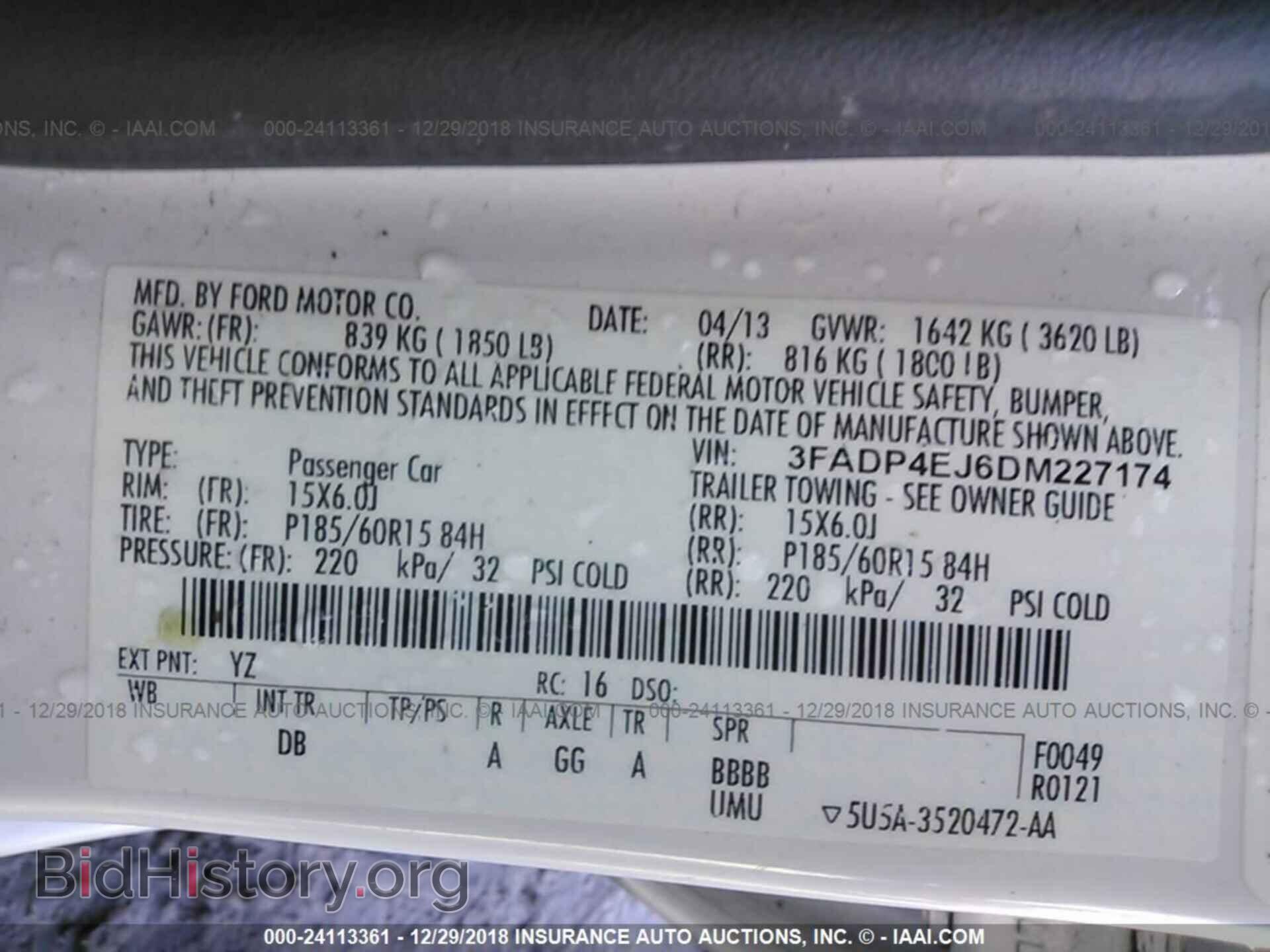 2013 FORD FIESTA - VIN: 3FADP4EJ6DM227174 - Фото 9