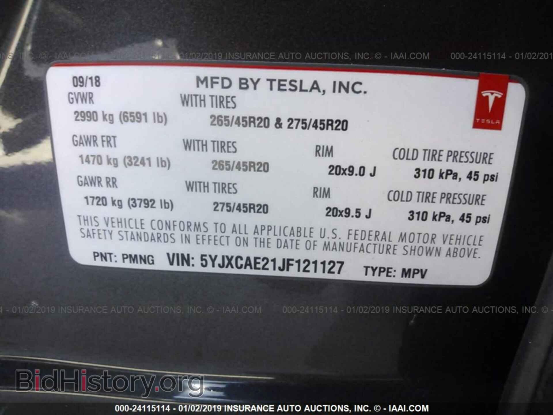 2018 TESLA MODEL X - VIN: 5YJXCAE21JF121127 - Photo 9