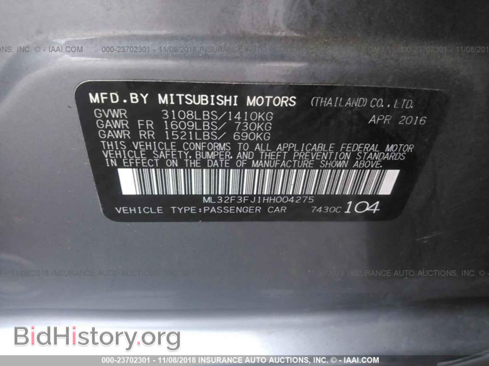 2017 MITSUBISHI MIRAGE - VIN: ML32F3FJ1HH004275 - Фото 9