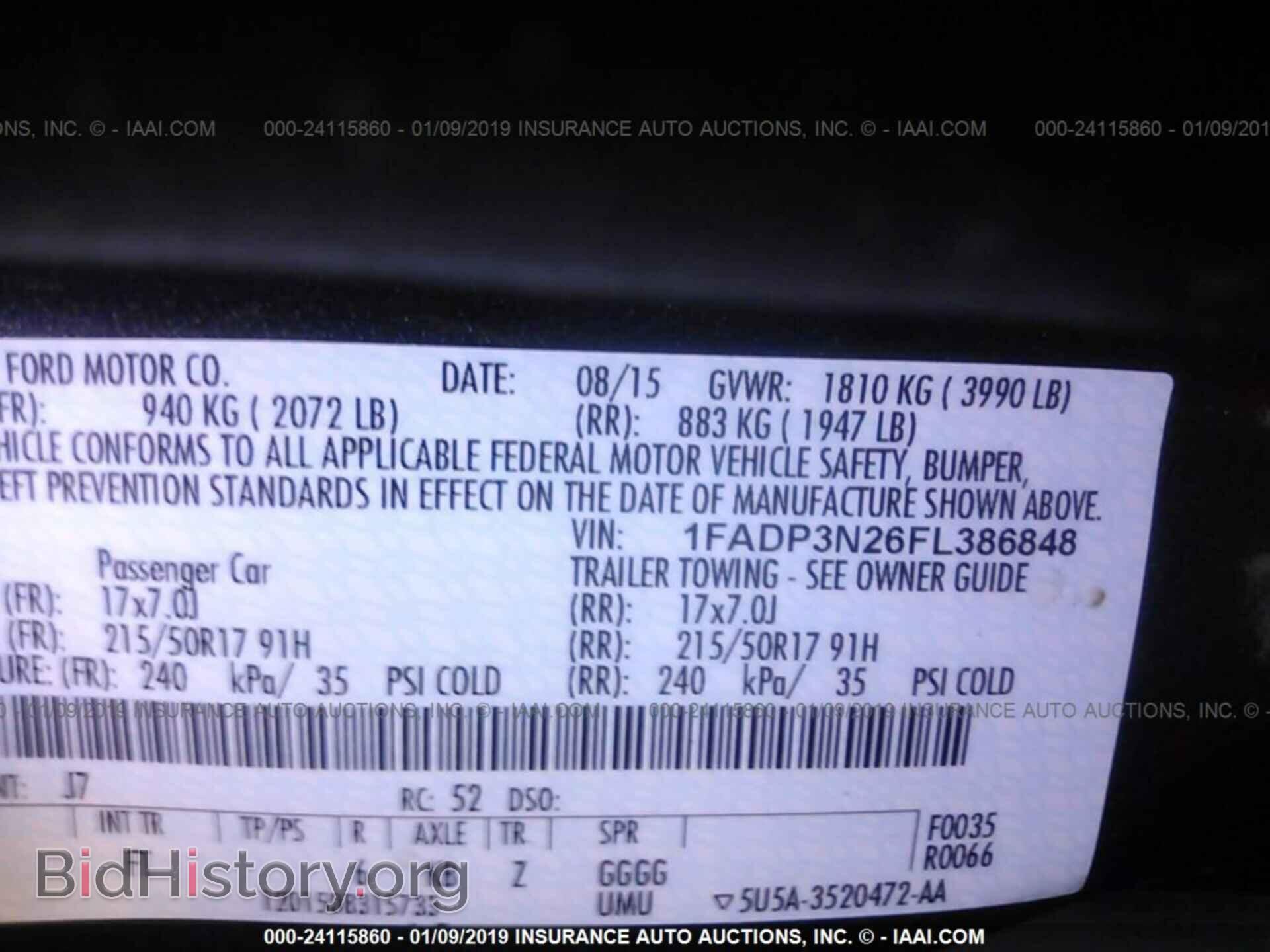 2015 FORD FOCUS - VIN: 1FADP3N26FL386848 - Фото 9