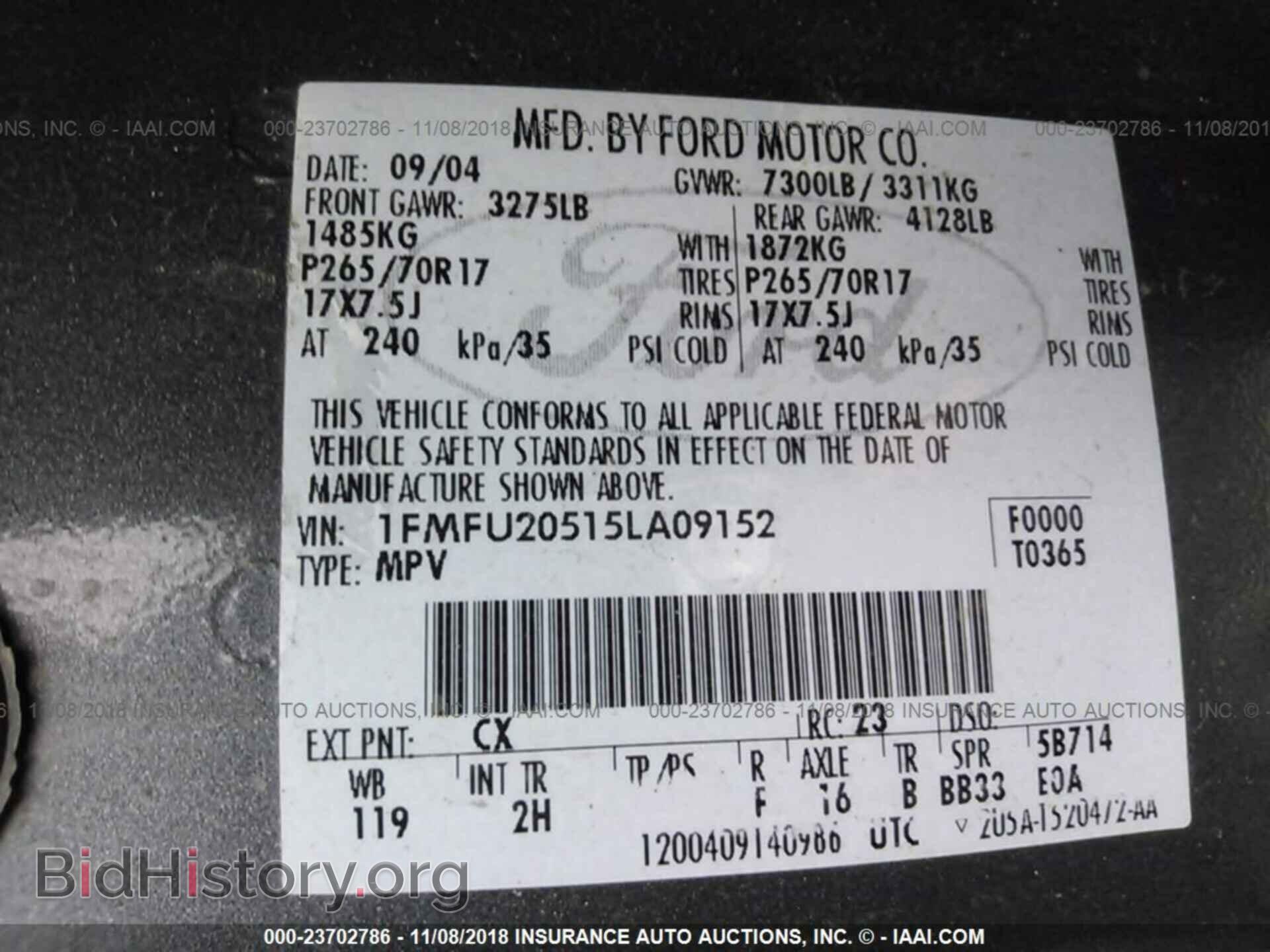 2005 FORD EXPEDITION - VIN: 1FMFU20515LA09152 - Фото 9