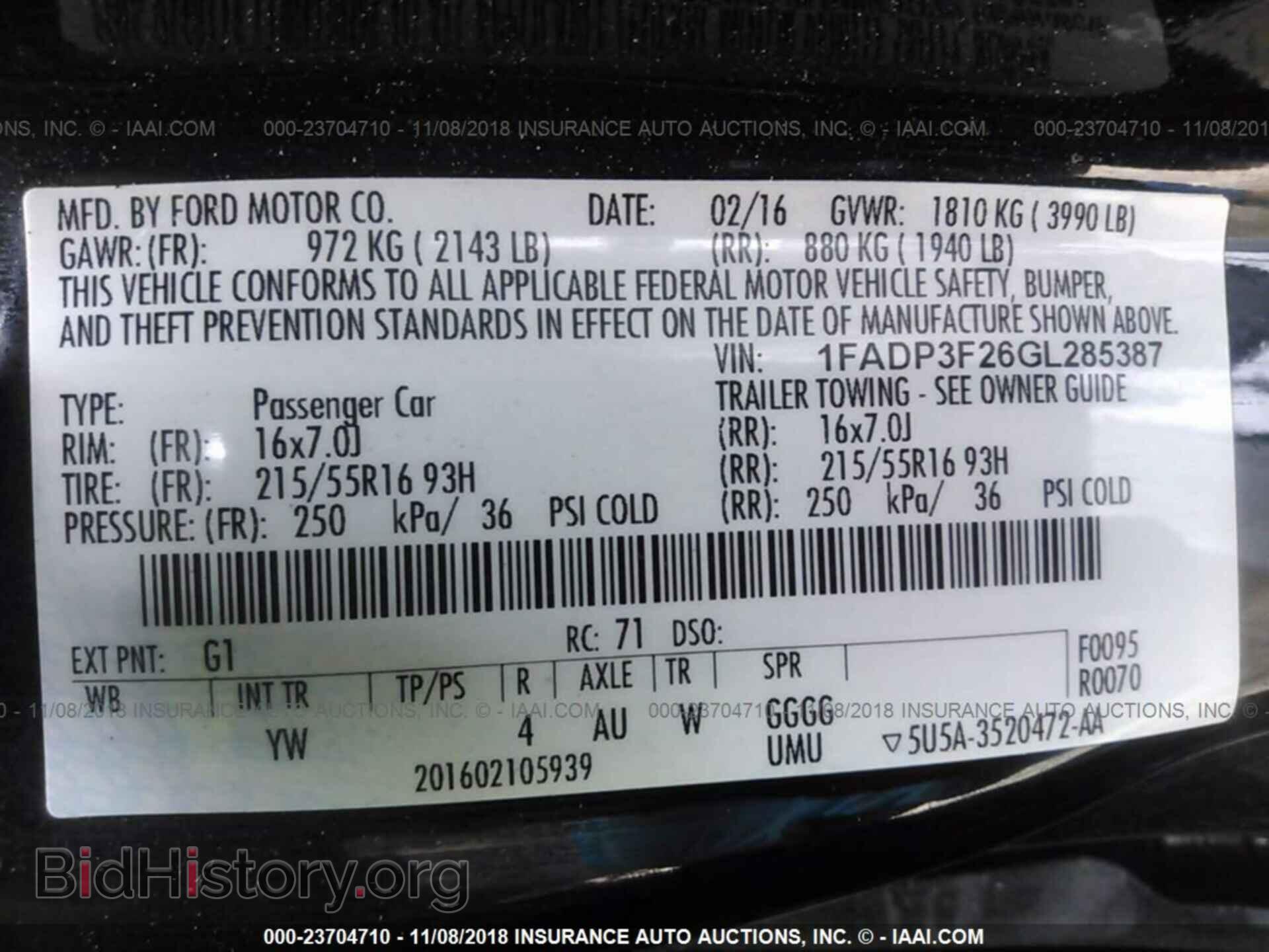 2016 FORD FOCUS - VIN: 1FADP3F26GL285387 - Фото 9