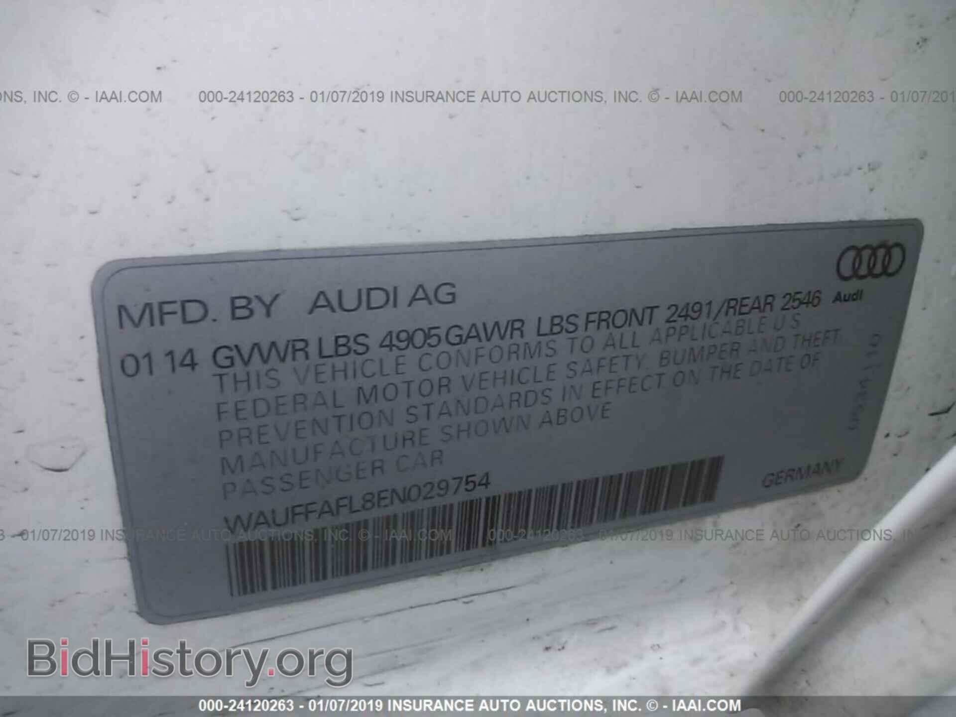 2014 AUDI A4 - VIN: WAUFFAFL8EN029754 - Фото 9