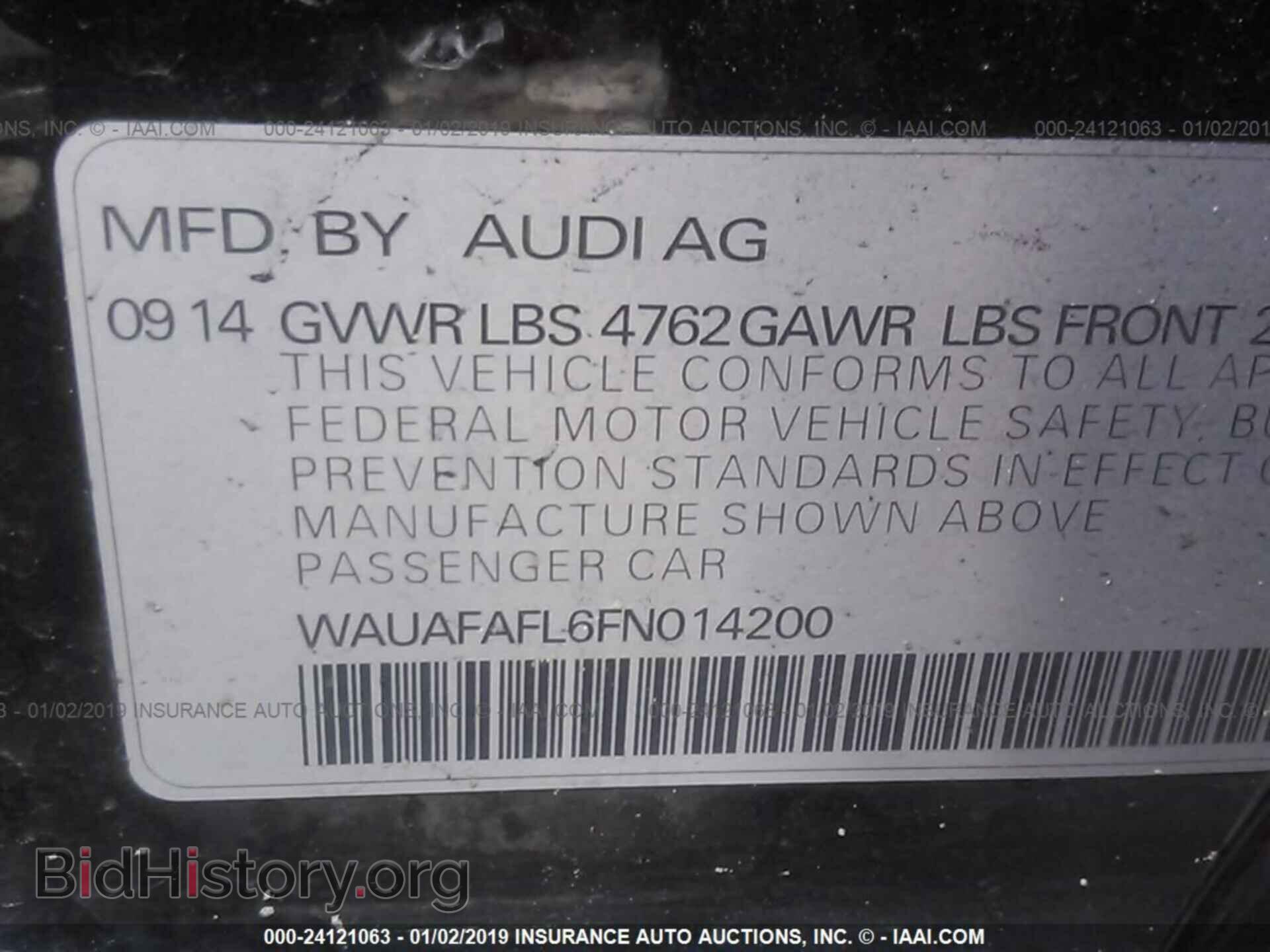 2015 AUDI A4 - VIN: WAUAFAFL6FN014200 - Фото 9
