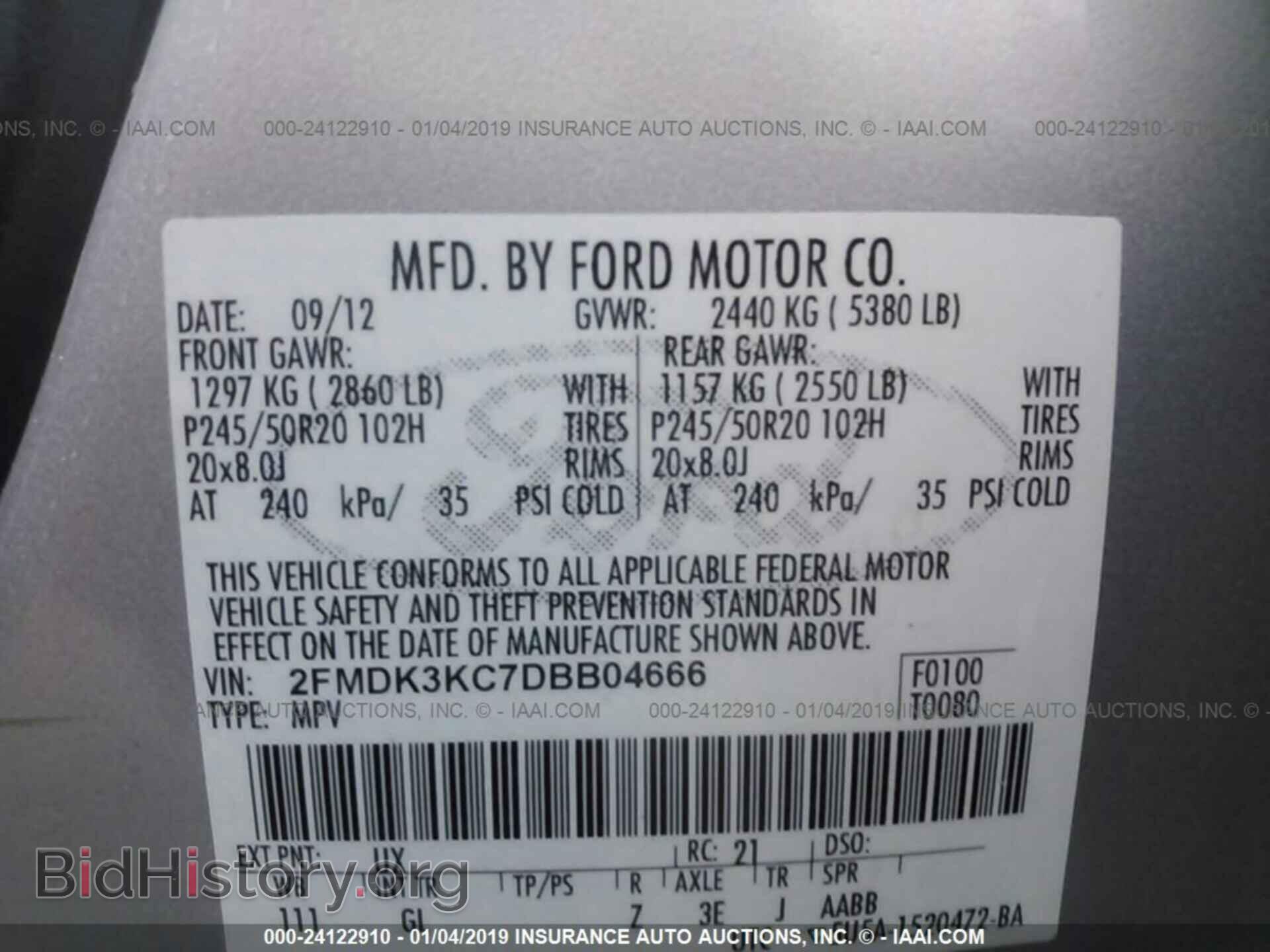 2013 FORD EDGE - VIN: 2FMDK3KC7DBB04666 - Photo 9