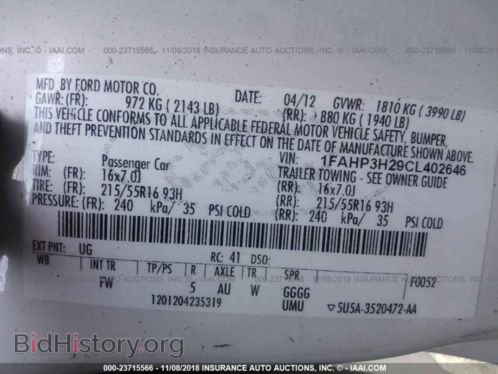 2012 FORD FOCUS - VIN: 1FAHP3H29CL402646 - Photo 9