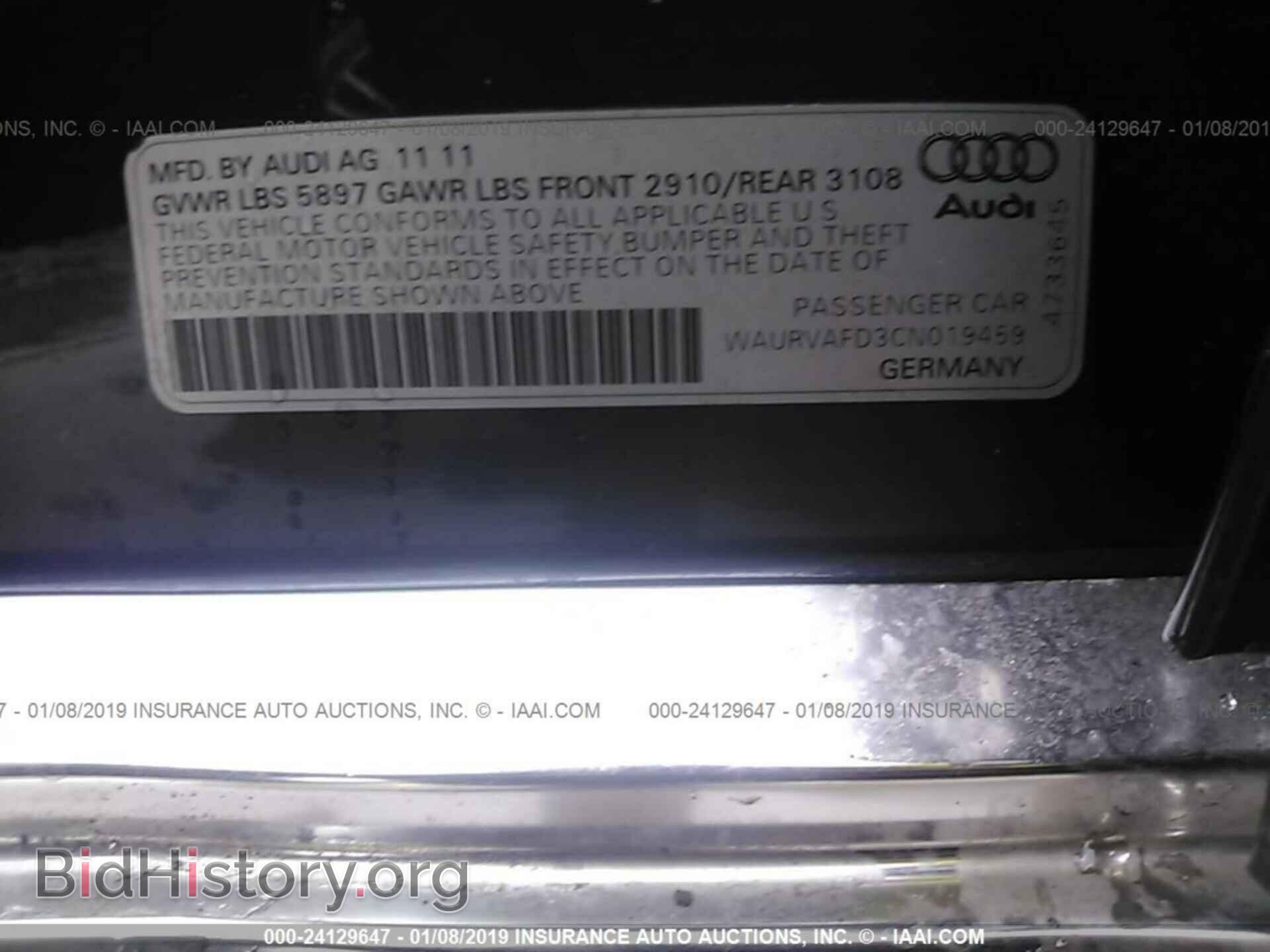 2012 AUDI A8 - VIN: WAURVAFD3CN019459 - Photo 9
