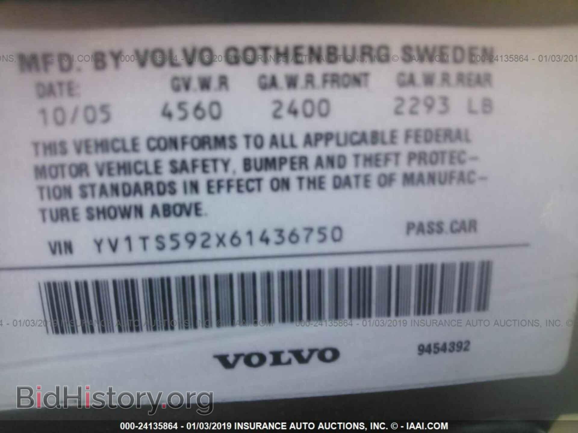2006 VOLVO S80 - VIN: YV1TS592X61436750 - Фото 9