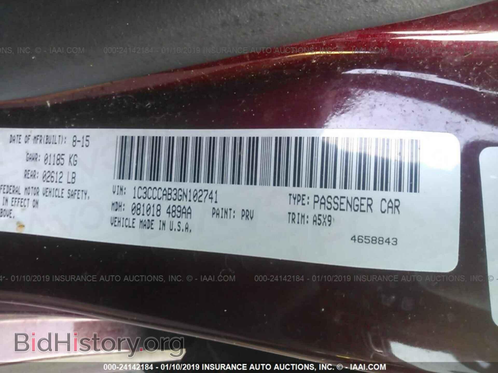 2016 CHRYSLER 200 - VIN: 1C3CCCAB3GN102741 - Photo 9