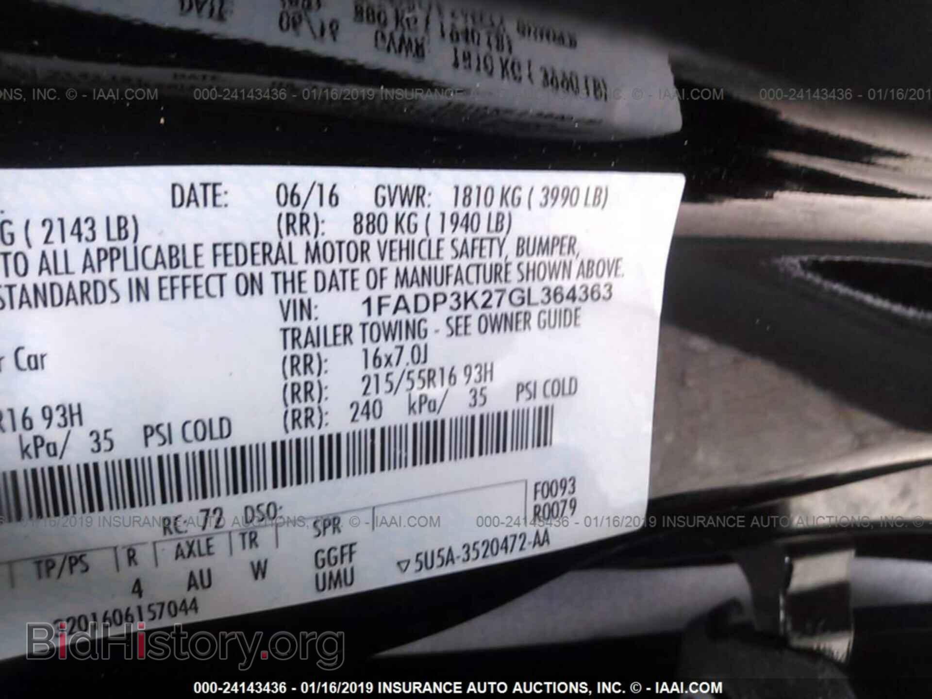 2016 FORD FOCUS - VIN: 1FADP3K27GL364363 - Photo 9
