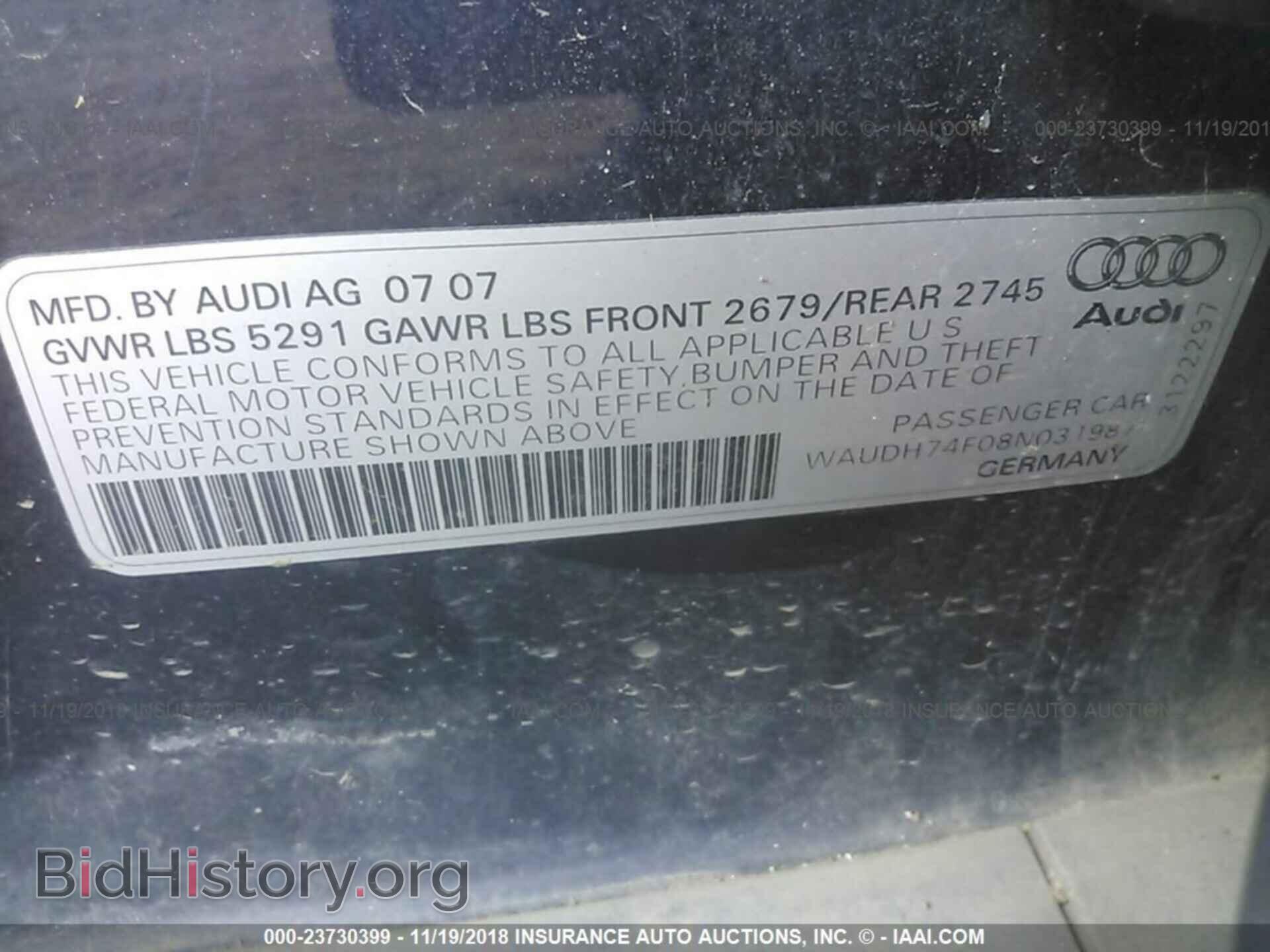 2008 AUDI A6 - VIN: WAUDH74F08N031987 - Фото 9