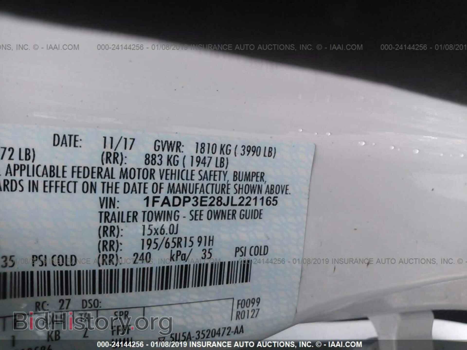 2018 FORD FOCUS - VIN: 1FADP3E28JL221165 - Фото 9