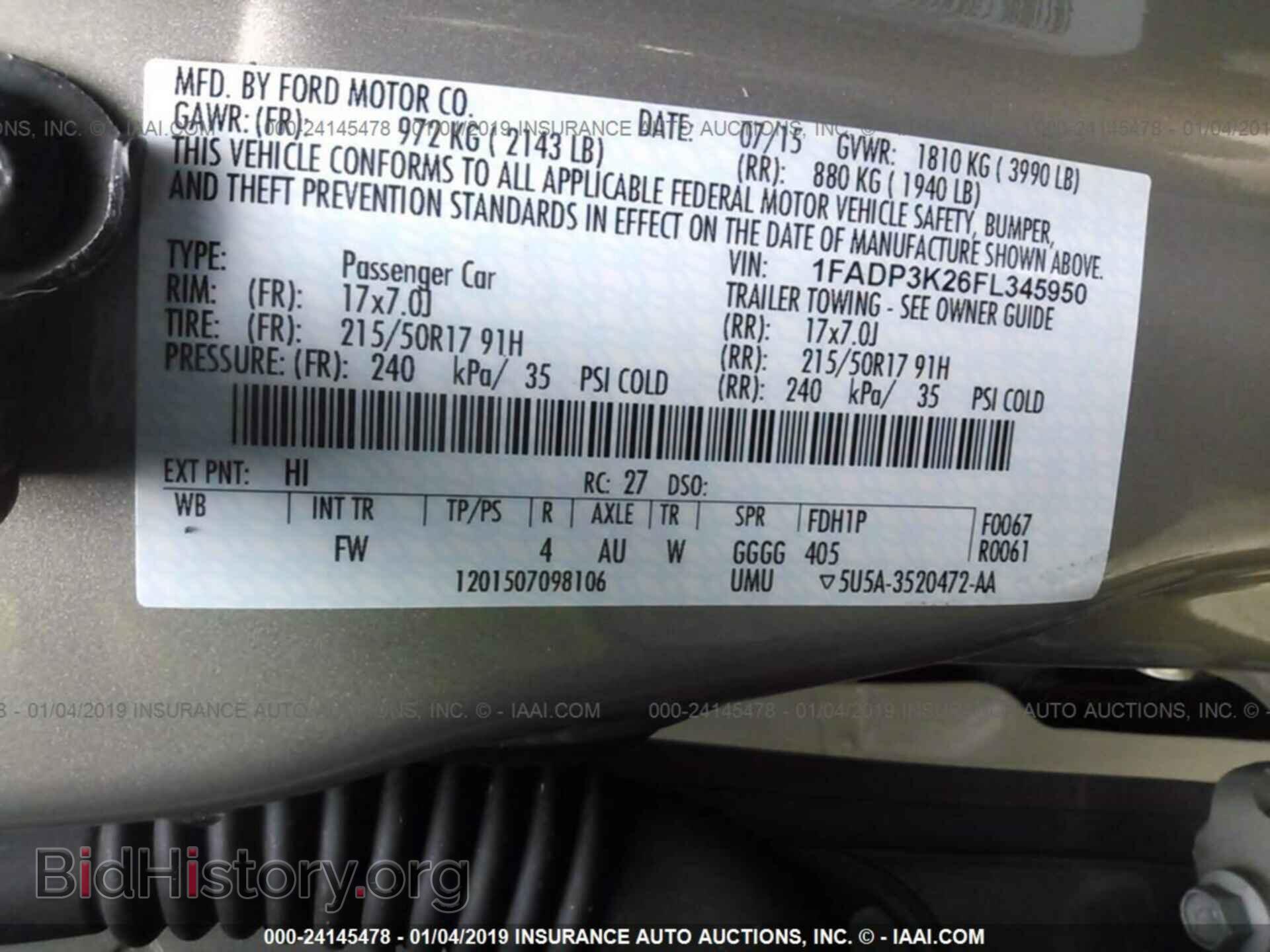2015 FORD FOCUS - VIN: 1FADP3K26FL345950 - Photo 9