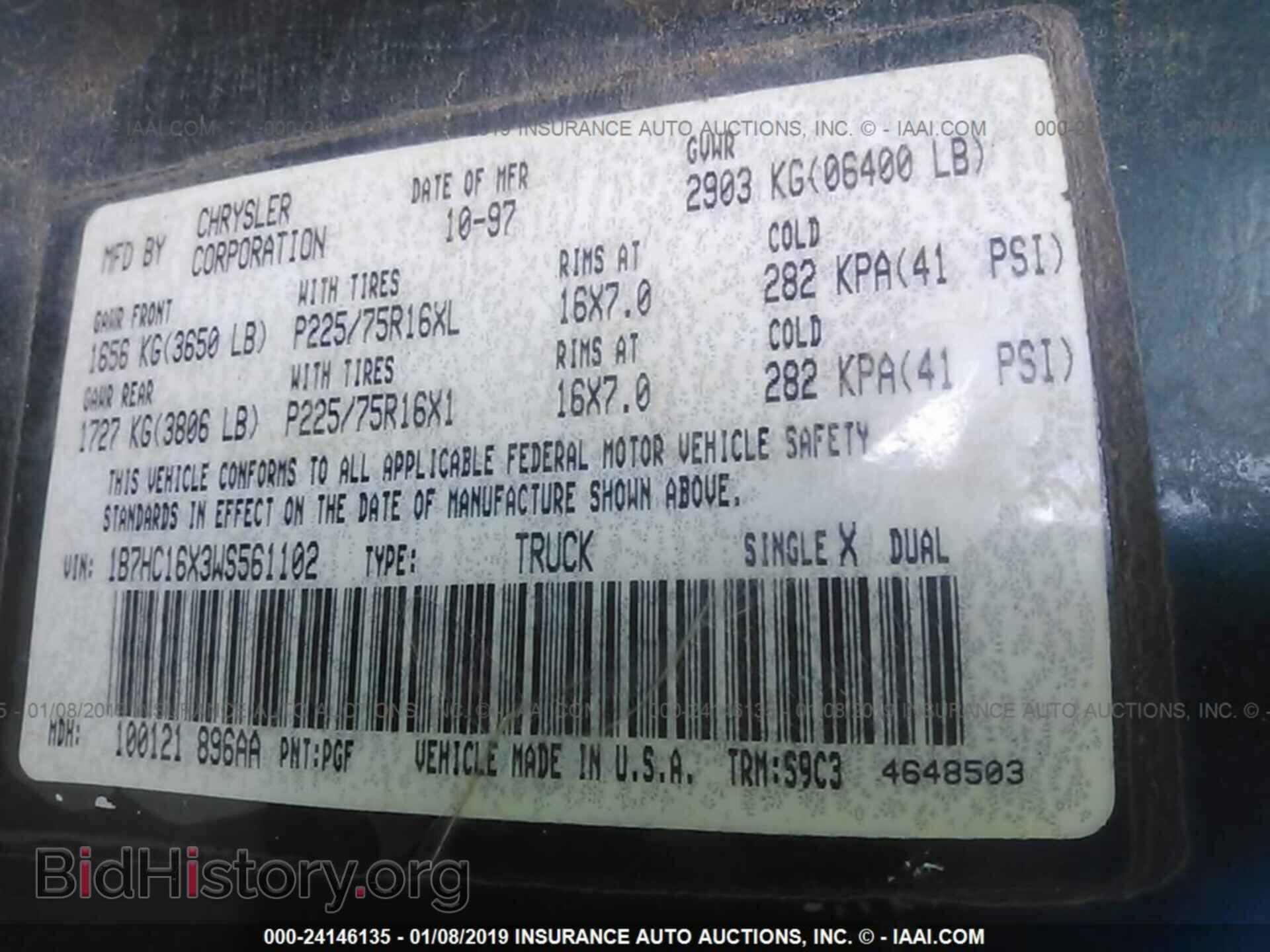 1998 DODGE RAM 1500 - VIN: 1B7HC16X3WS561102 - Photo 9