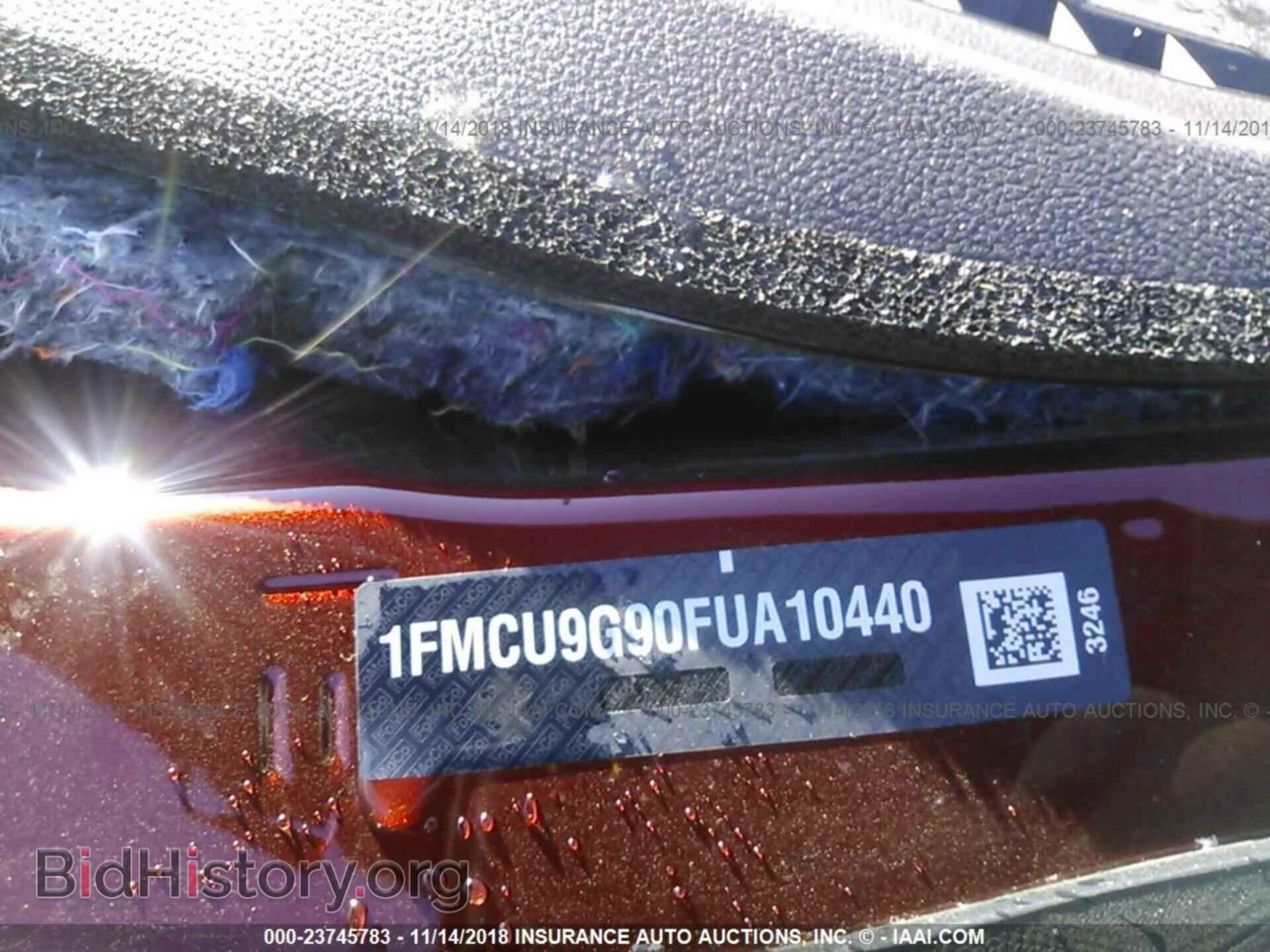 2015 FORD ESCAPE - VIN: 1FMCU9G90FUA10440 - Фото 9