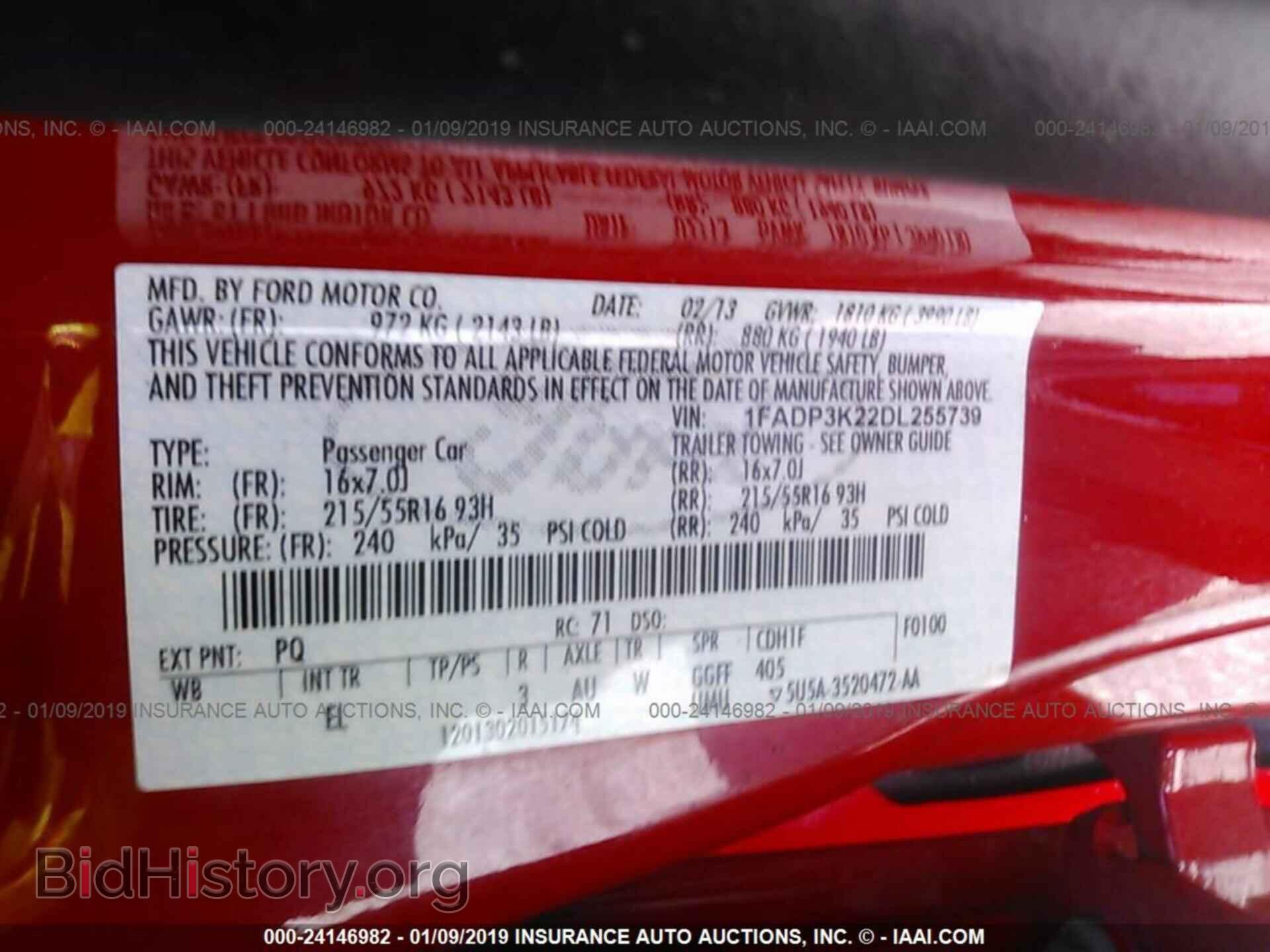2013 FORD FOCUS - VIN: 1FADP3K22DL255739 - Фото 9