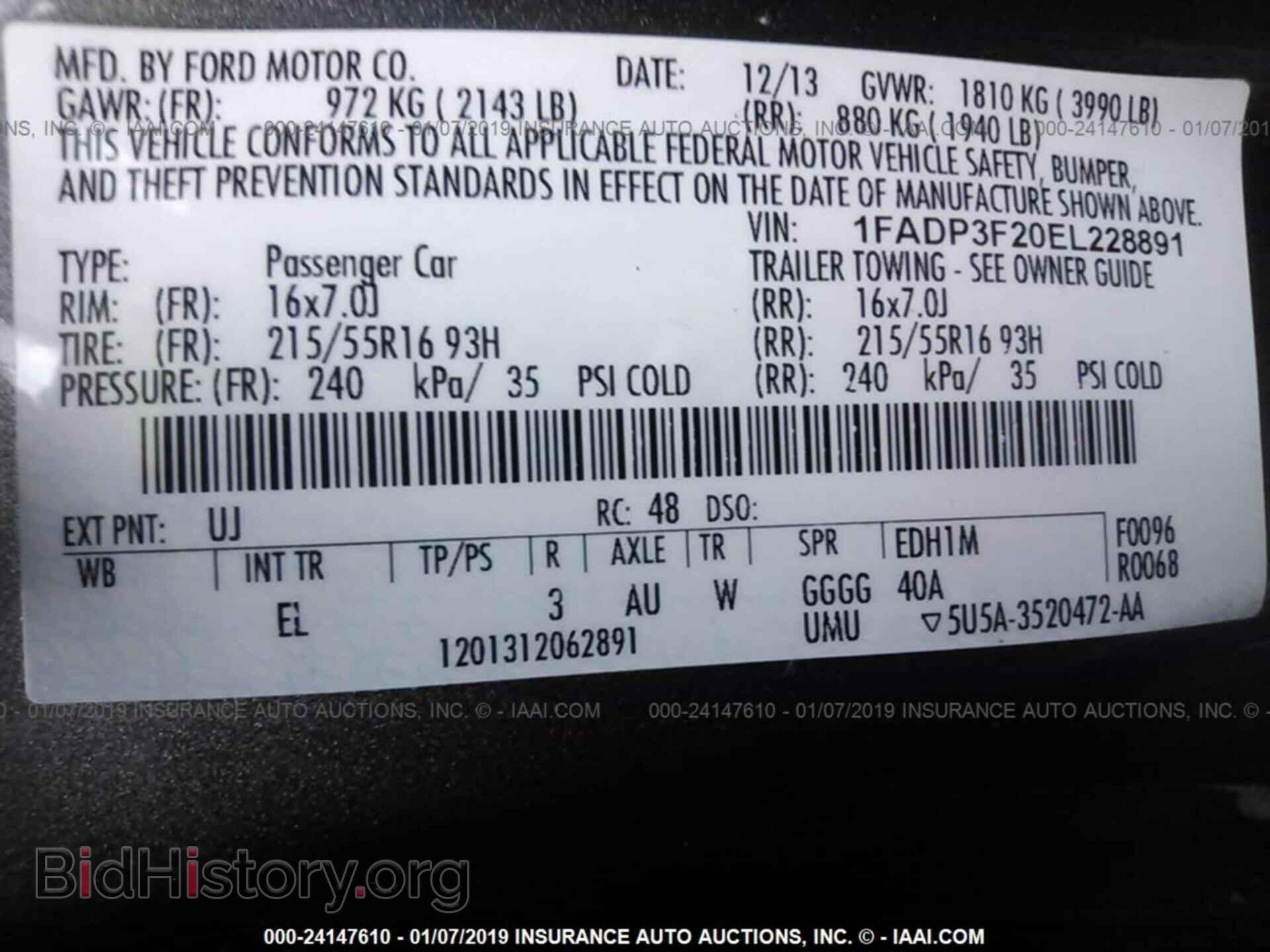 2014 FORD FOCUS - VIN: 1FADP3F20EL228891 - Photo 9