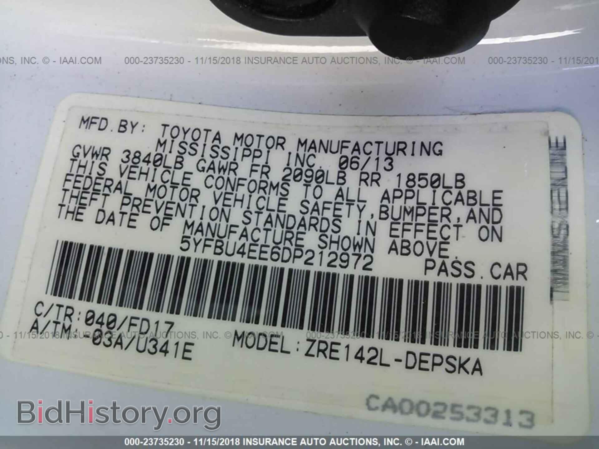2013 TOYOTA COROLLA - VIN: 5YFBU4EE6DP212972 - Фото 9