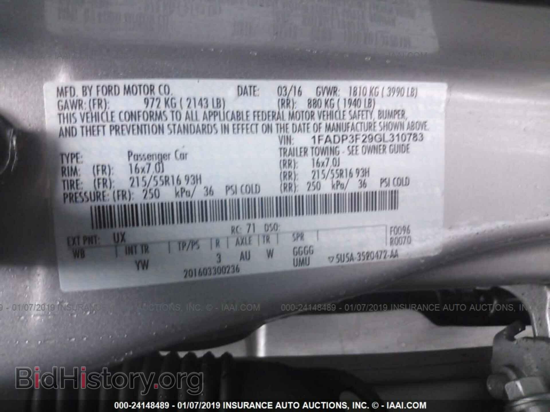 2016 FORD FOCUS - VIN: 1FADP3F29GL310783 - Photo 9