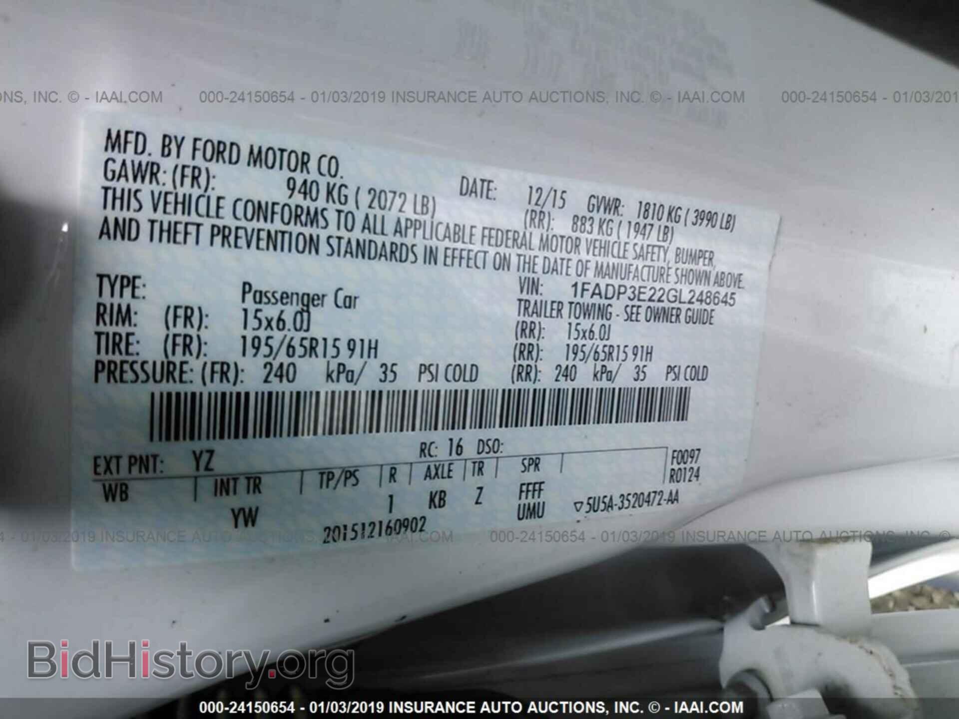 2016 FORD FOCUS - VIN: 1FADP3E22GL248645 - Фото 9