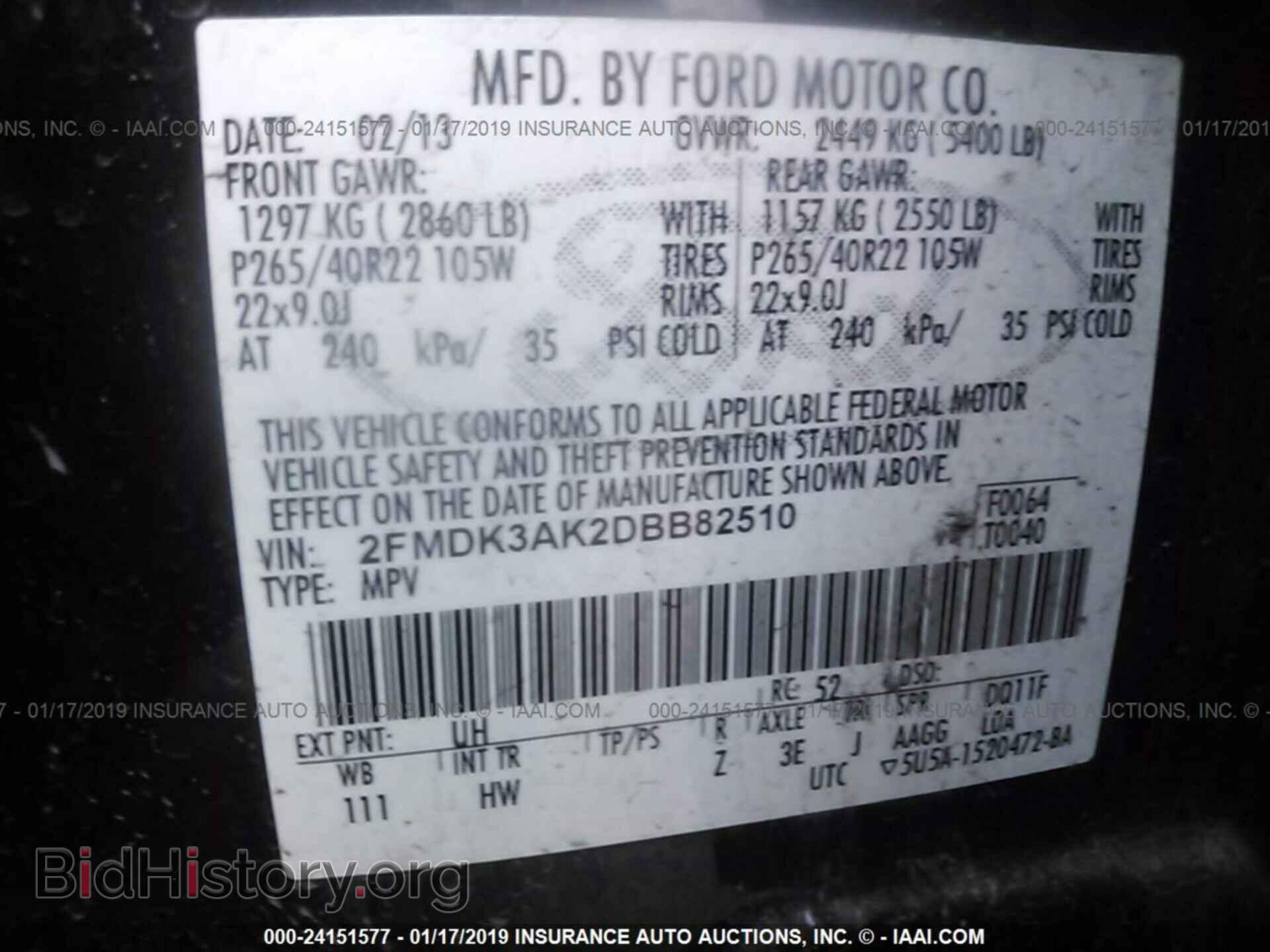 2013 FORD EDGE - VIN: 2FMDK3AK2DBB82510 - Photo 9