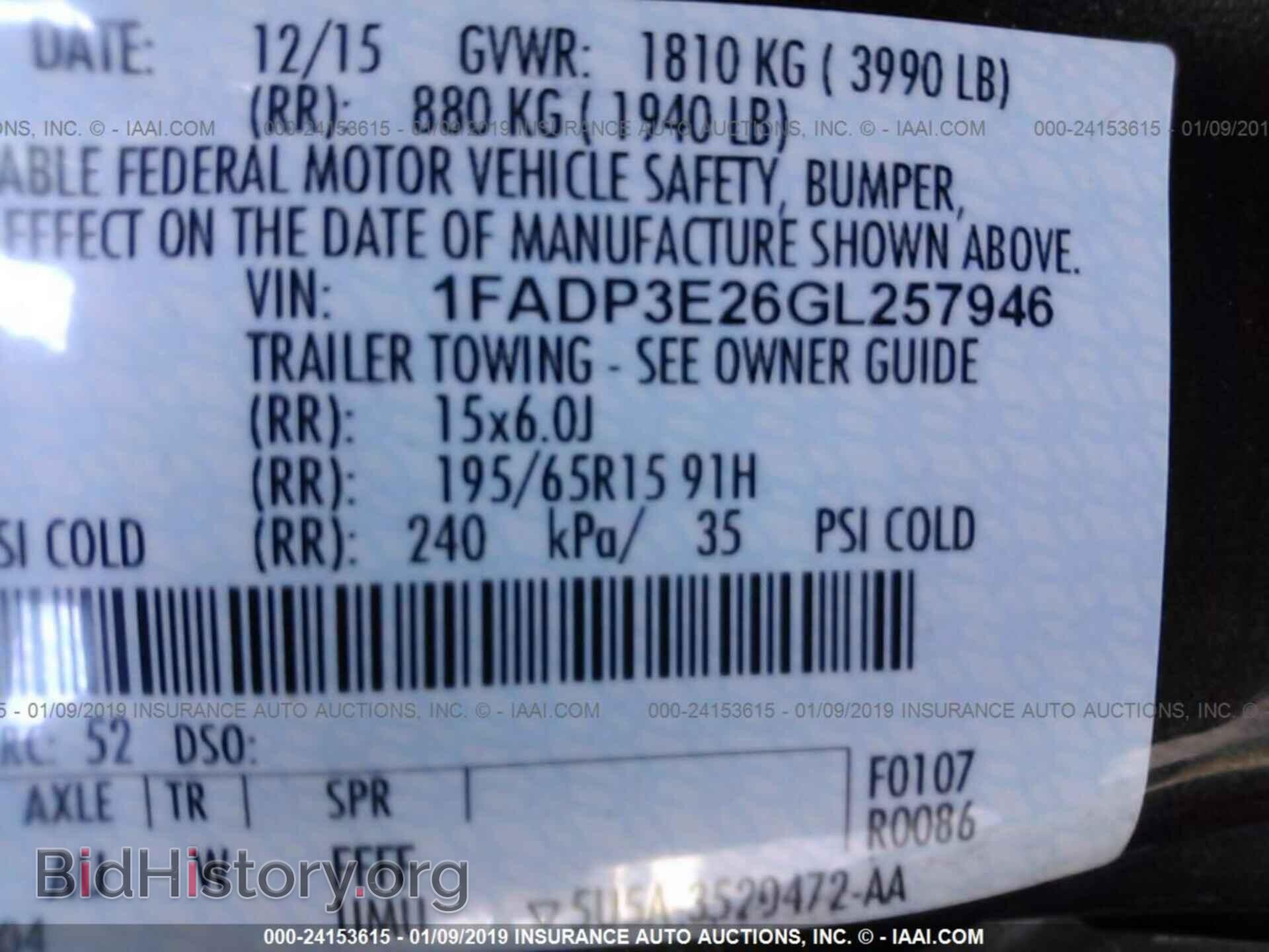 2016 FORD FOCUS - VIN: 1FADP3E26GL257946 - Photo 9
