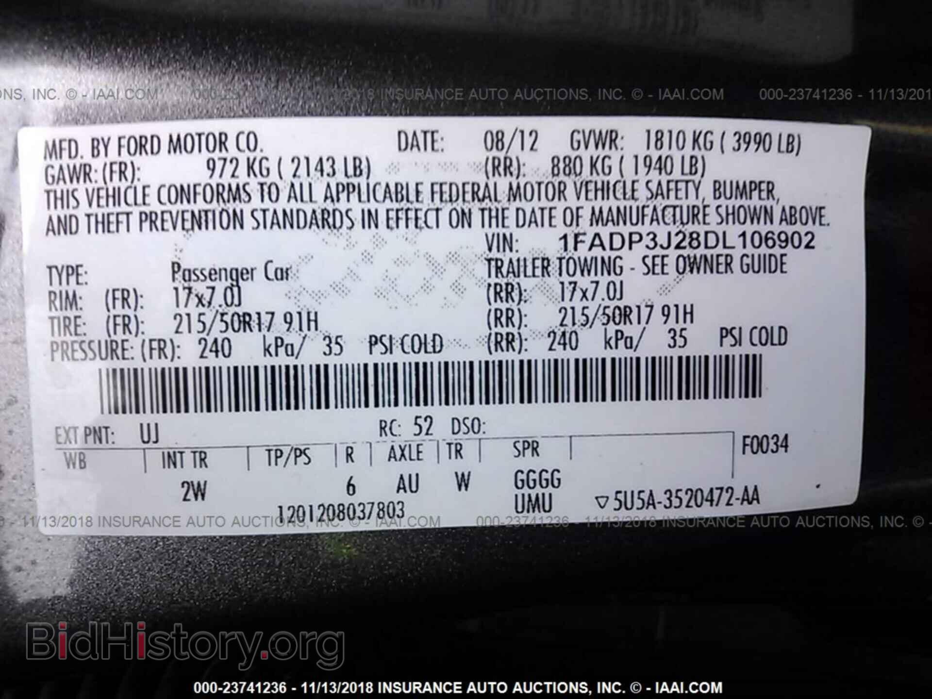 2013 FORD FOCUS - VIN: 1FADP3J28DL106902 - Фото 9