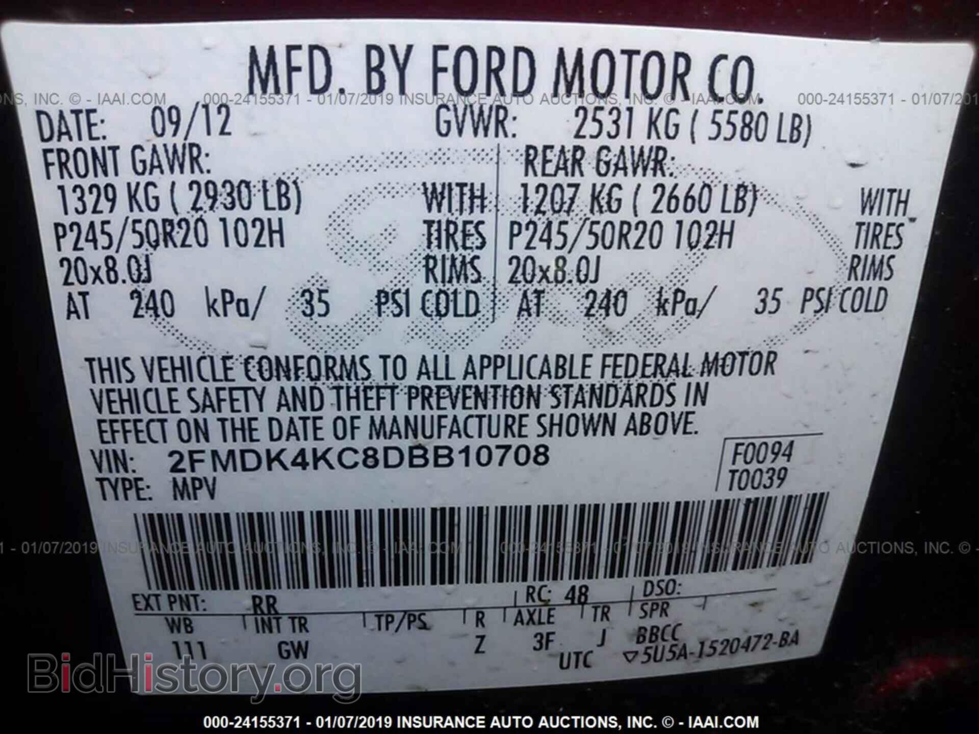 2013 FORD EDGE - VIN: 2FMDK4KC8DBB10708 - Photo 9
