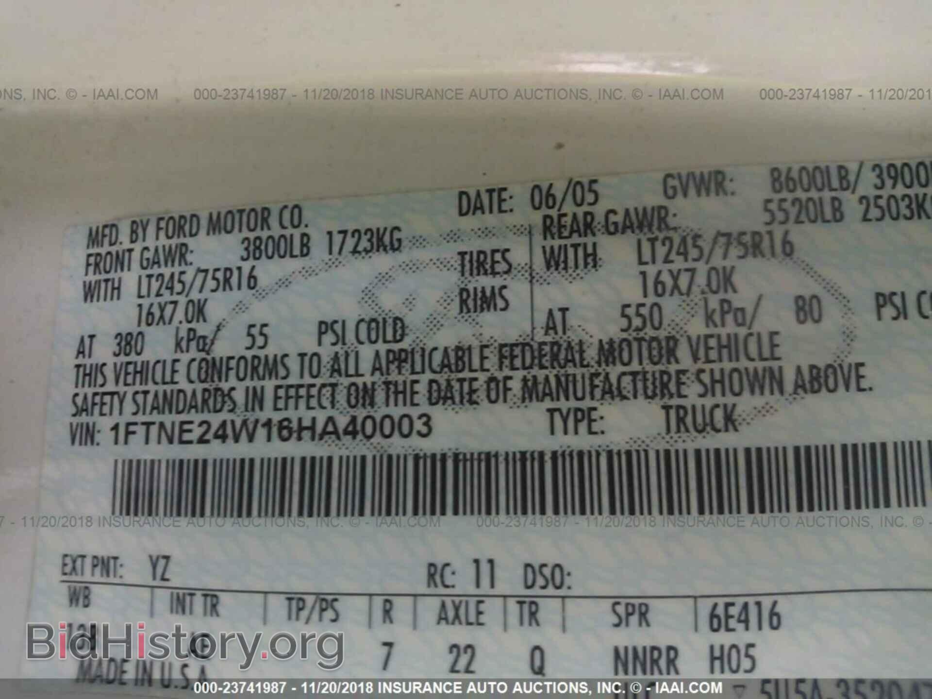 2006 FORD ECONOLINE - VIN: 1FTNE24W16HA40003 - Фото 9