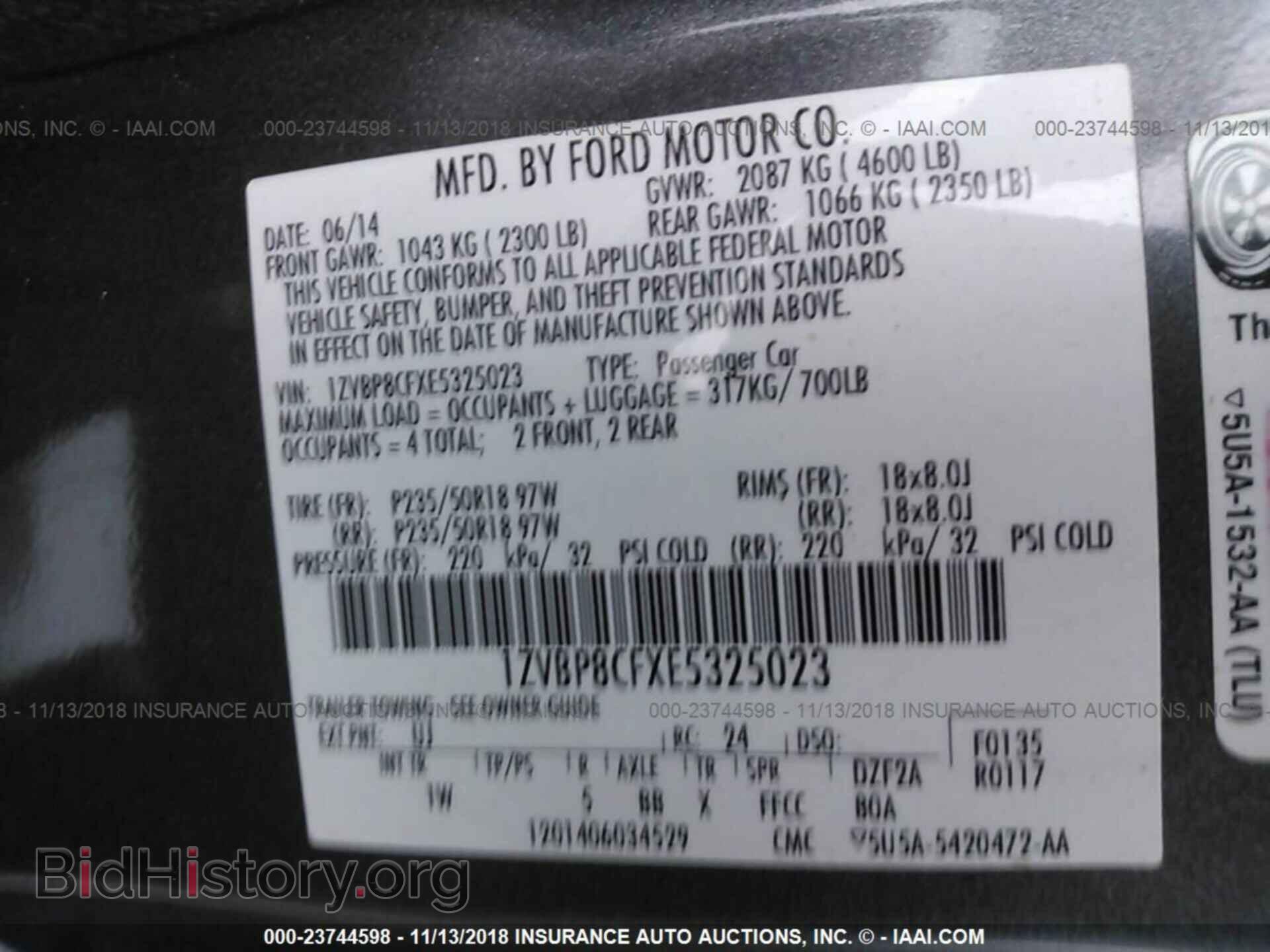 2014 FORD MUSTANG - VIN: 1ZVBP8CFXE5325023 - Фото 9