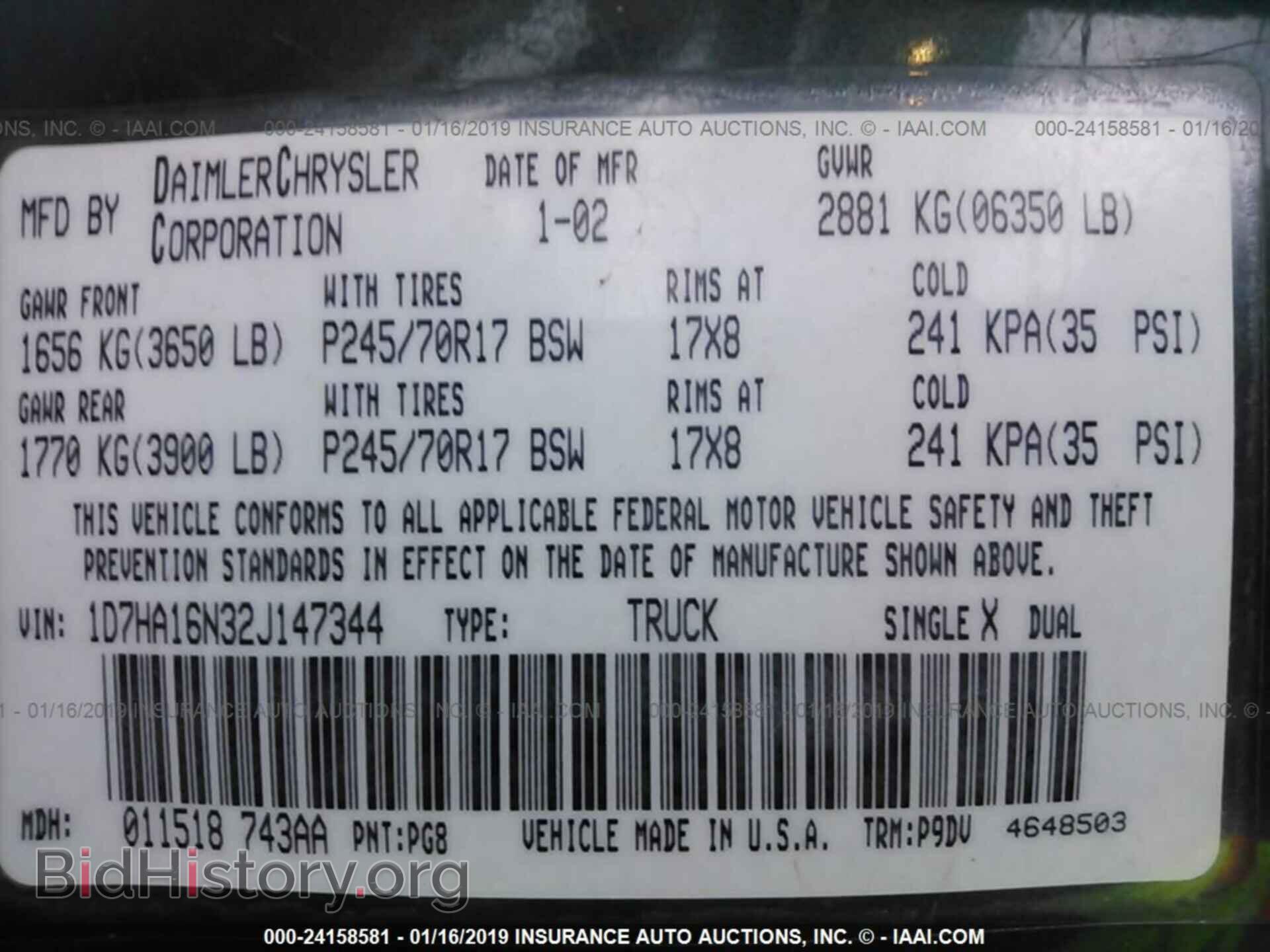 2002 DODGE RAM 1500 - VIN: 1D7HA16N32J147344 - Photo 9