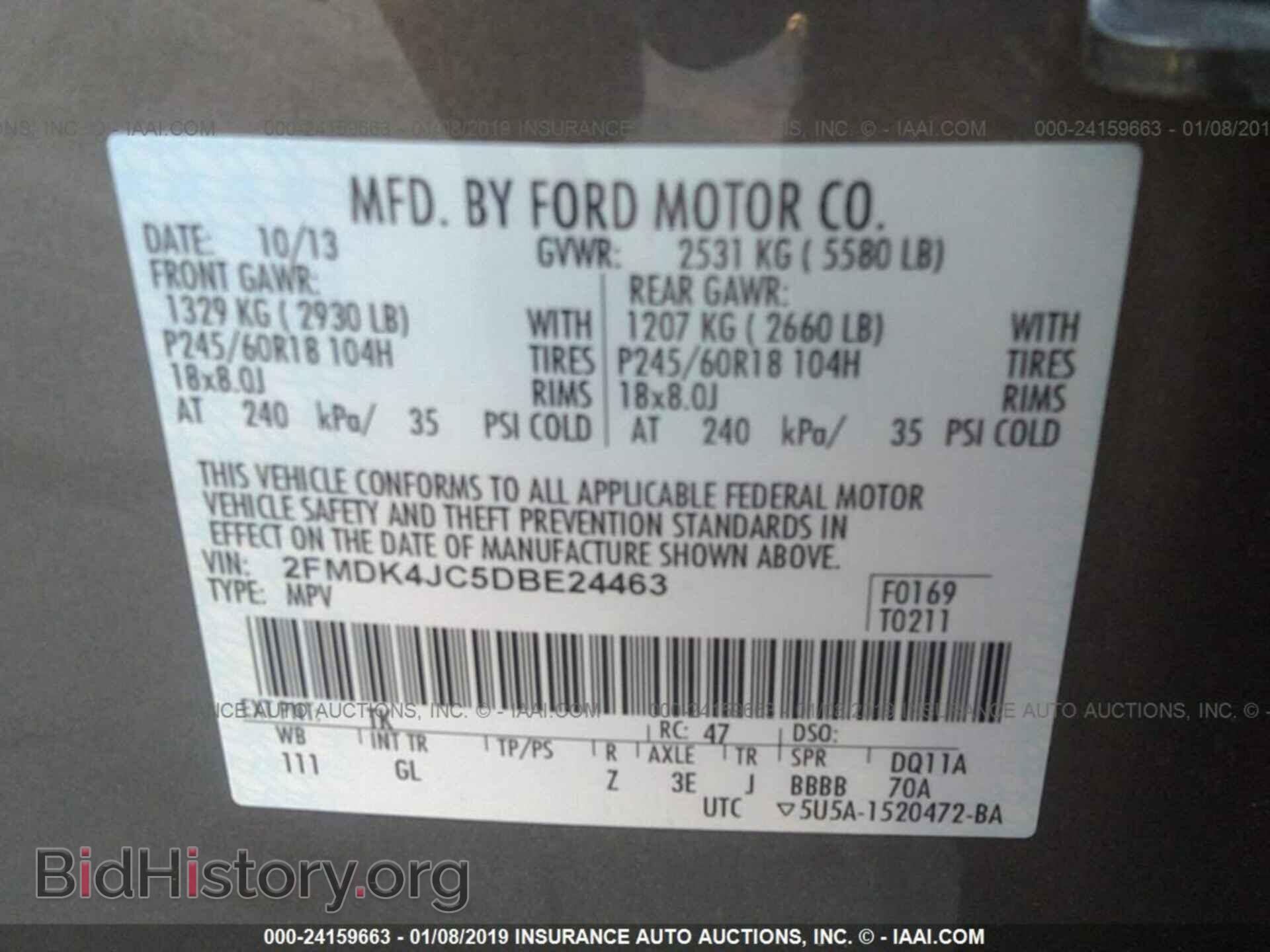 2013 FORD EDGE - VIN: 2FMDK4JC5DBE24463 - Photo 9