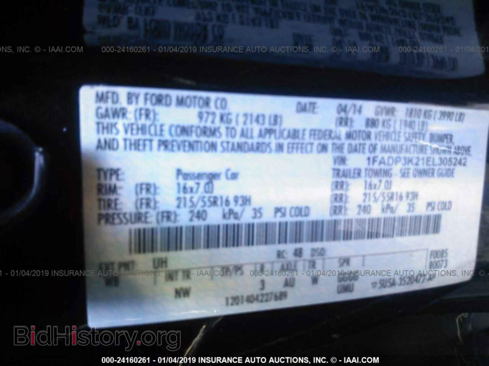 2014 FORD FOCUS - VIN: 1FADP3K21EL305242 - Фото 9