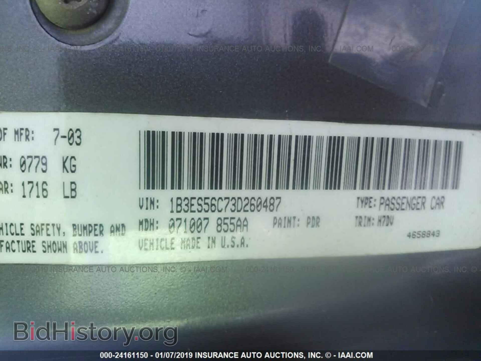 2003 DODGE NEON - VIN: 1B3ES56C73D260487 - Photo 9