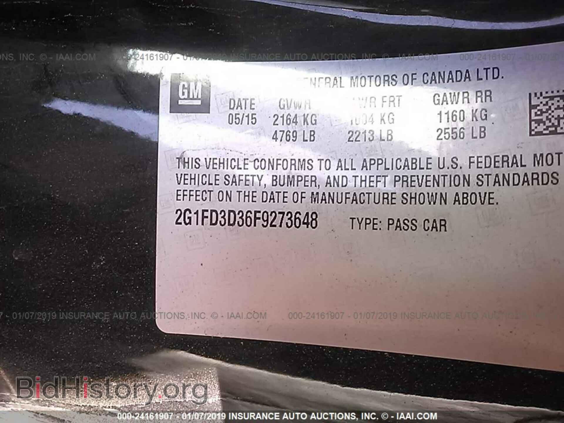 2015 CHEVROLET CAMARO - VIN: 2G1FD3D36F9273648 - Фото 9