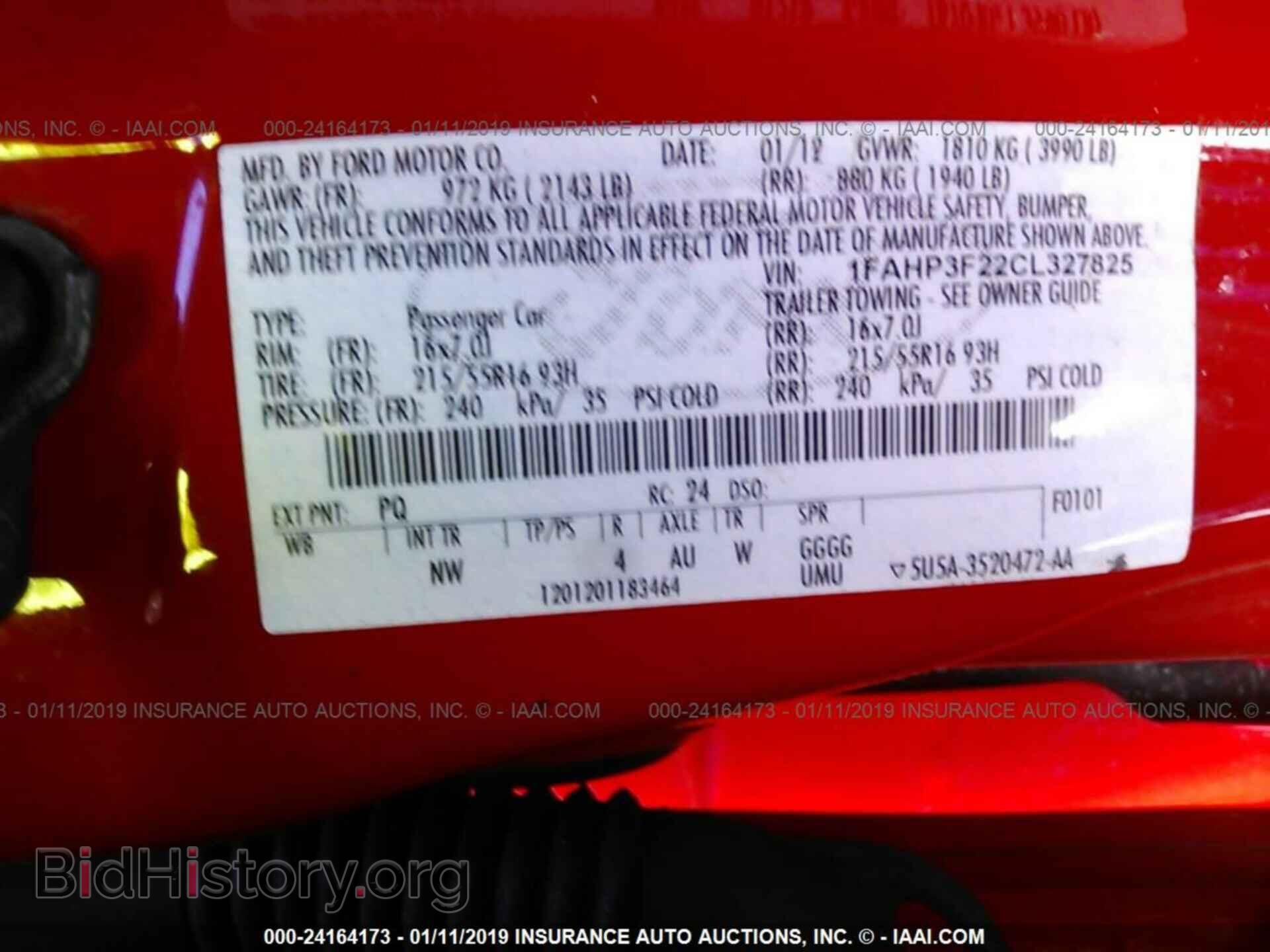 2012 FORD FOCUS - VIN: 1FAHP3F22CL327825 - Фото 9