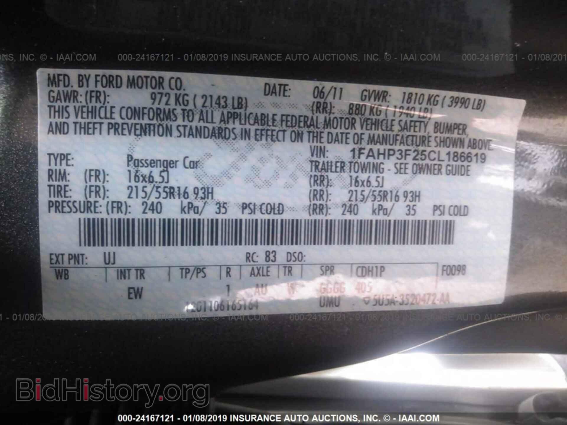 2012 FORD FOCUS - VIN: 1FAHP3F25CL186619 - Фото 9