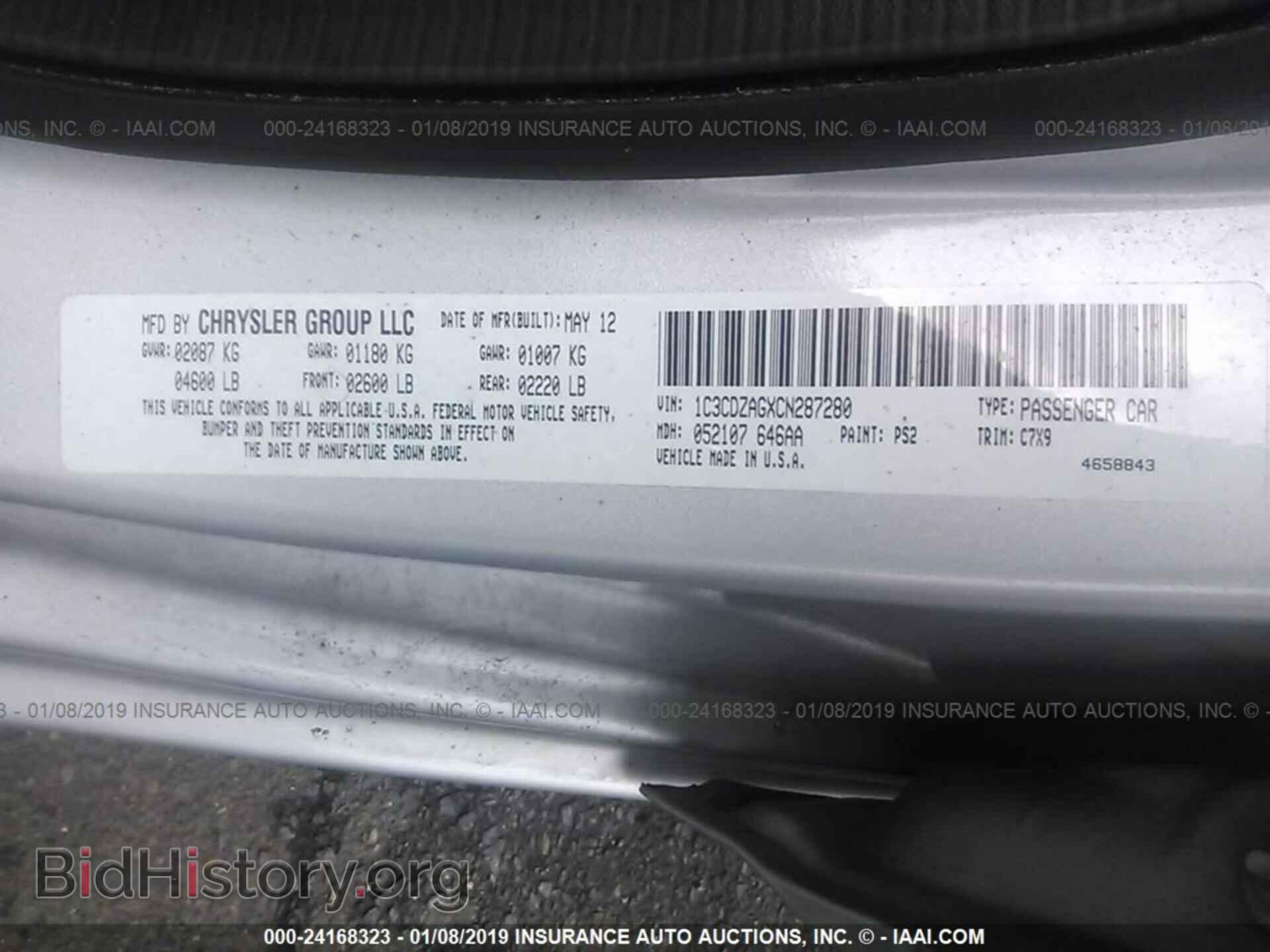 2012 DODGE AVENGER - VIN: 1C3CDZAGXCN287280 - Photo 9