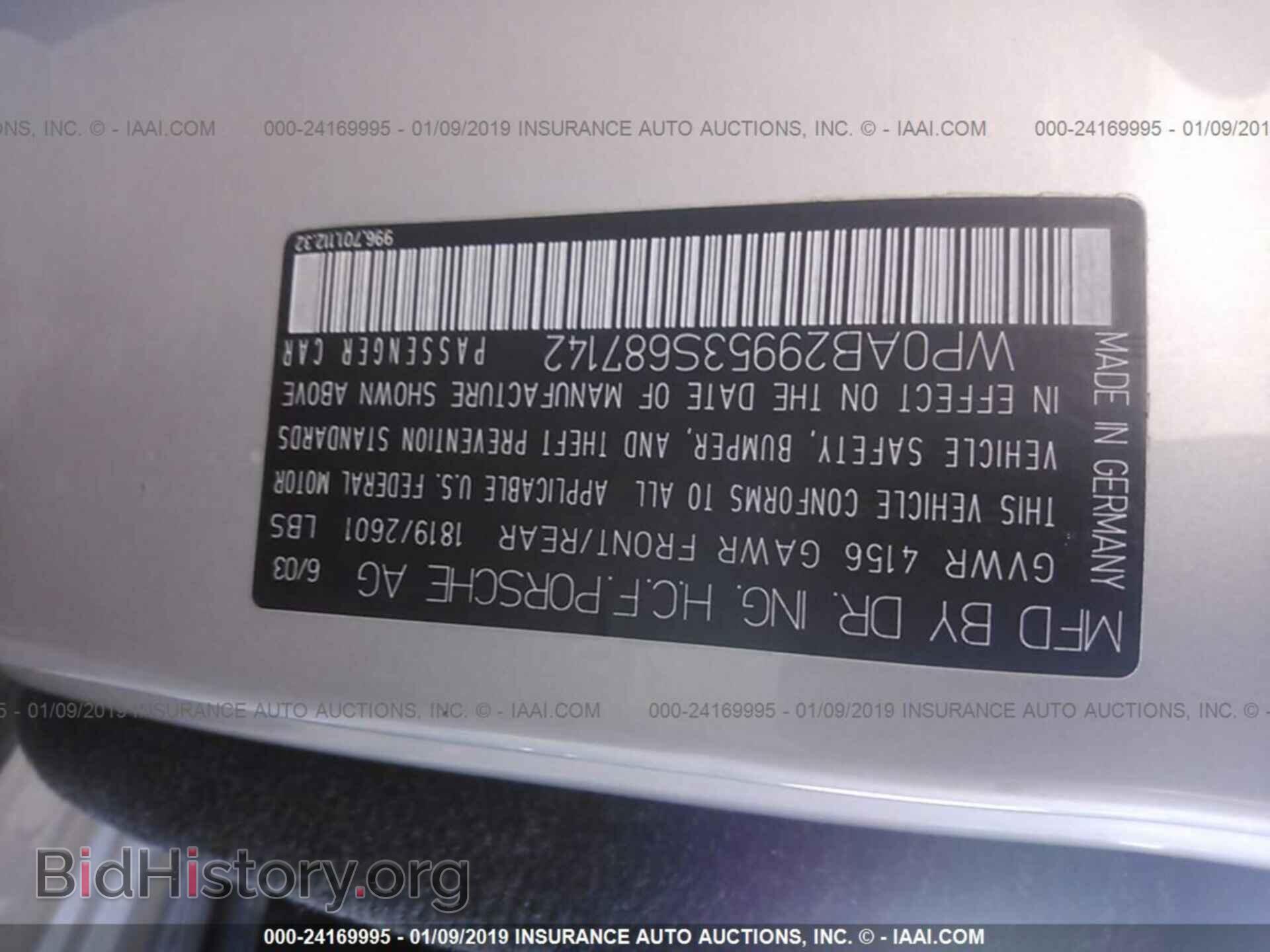 2003 PORSCHE 911 - VIN: WP0AB29953S687142 - Фото 9