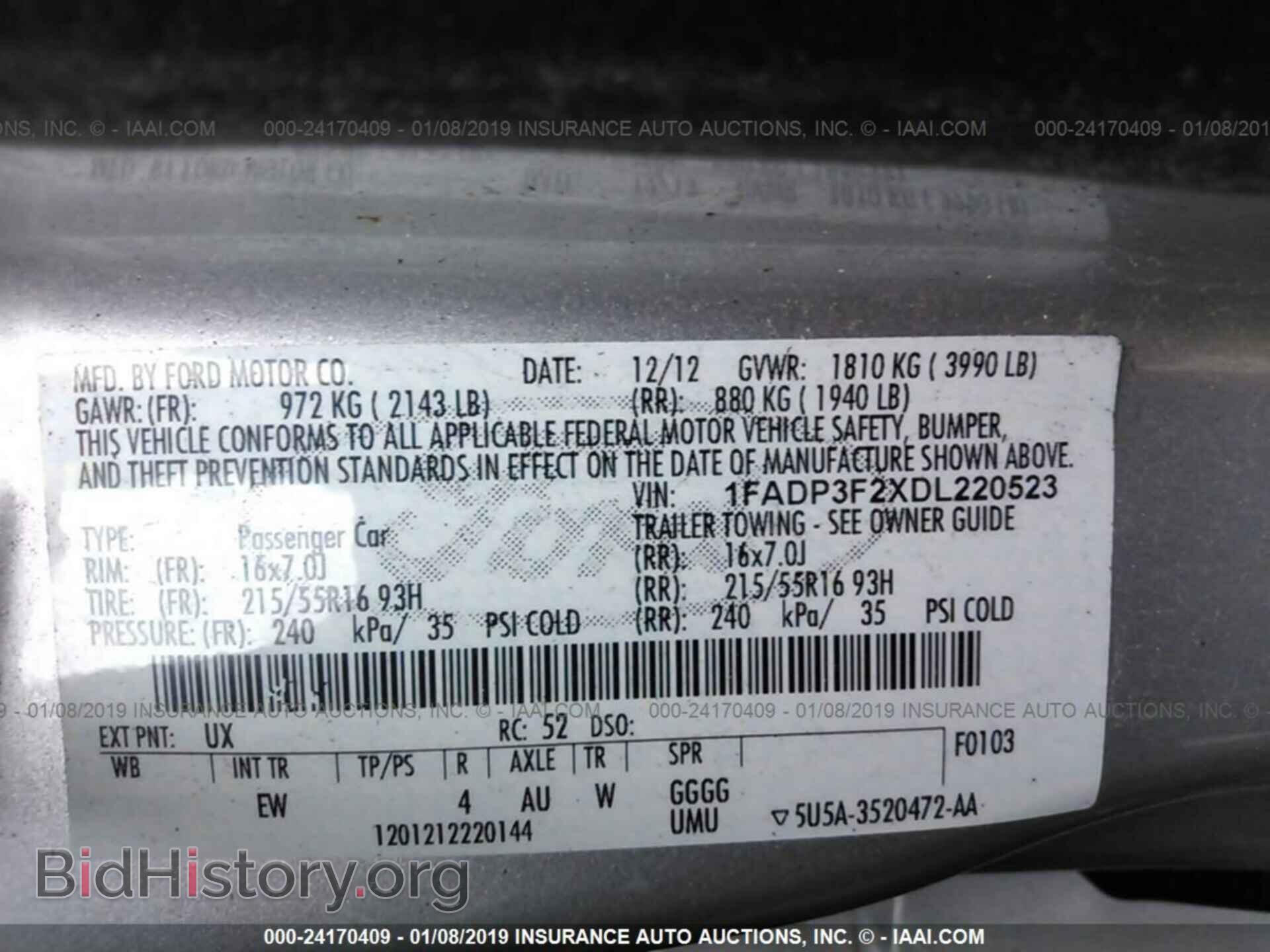 2013 FORD FOCUS - VIN: 1FADP3F2XDL220523 - Фото 9