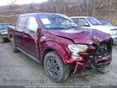 2015 Ford F150, красный — VIN 1FTEW1EG5FFB75608, IAAI