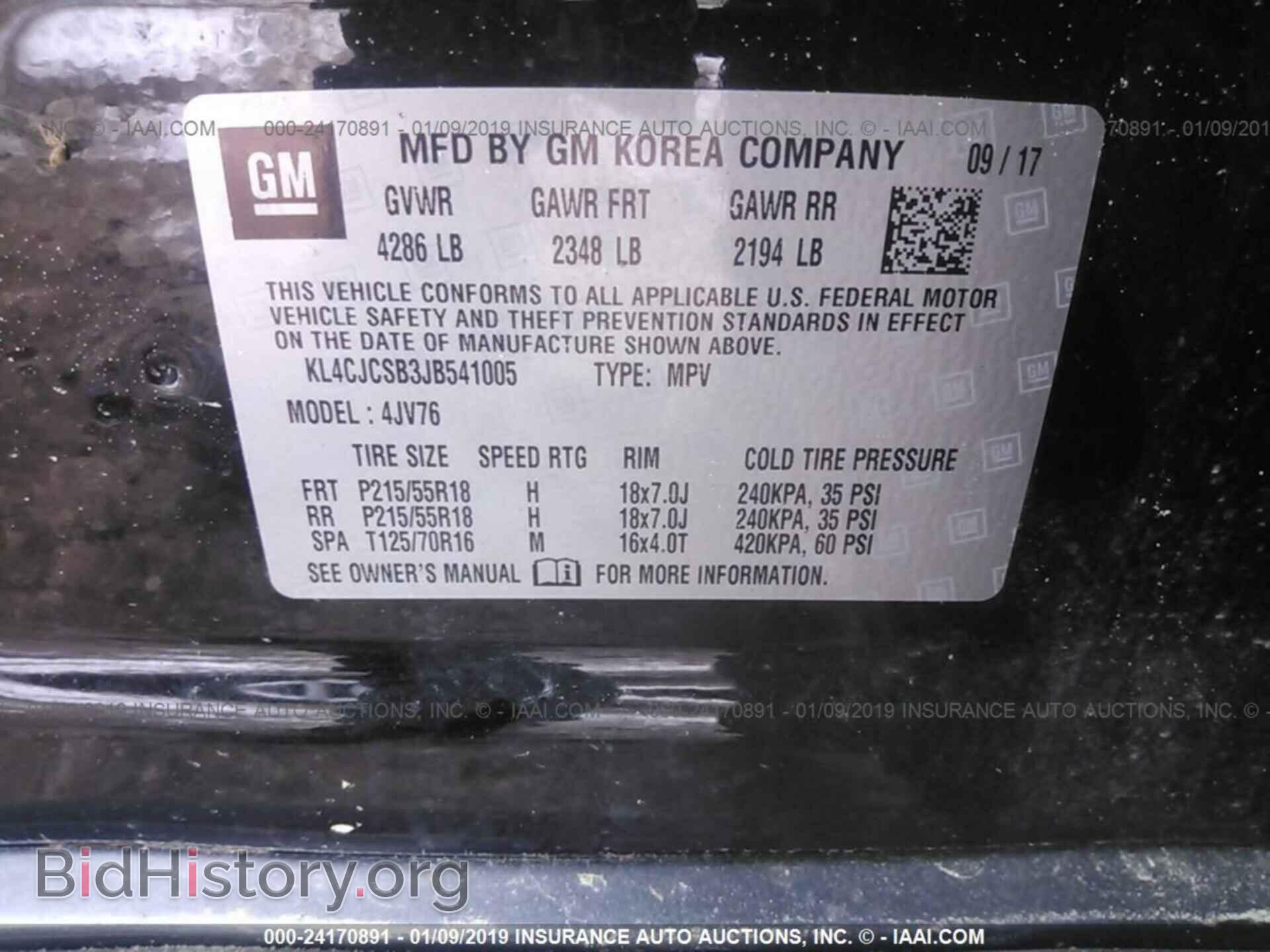 2018 BUICK ENCORE - VIN: KL4CJCSB3JB541005 - Photo 9