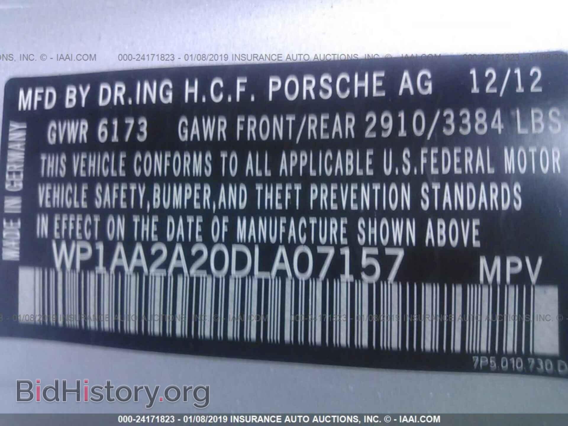 2013 PORSCHE CAYENNE - VIN: WP1AA2A20DLA07157 - Фото 9