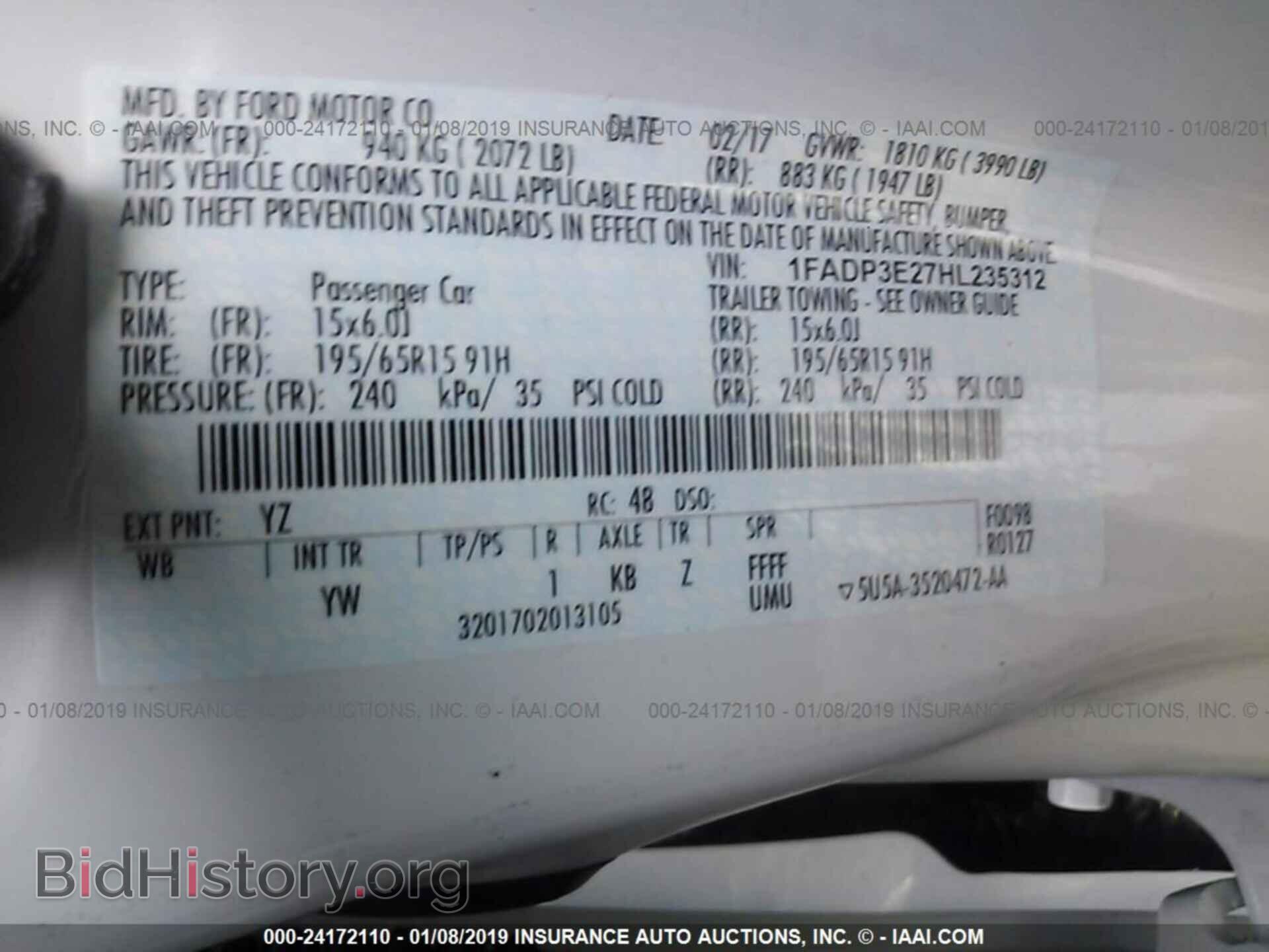 2017 FORD FOCUS - VIN: 1FADP3E27HL235312 - Photo 9