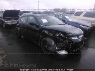 2013 Hyundai VELOSTER, черный — VIN KMHTC6AD3DU155158, IAAI