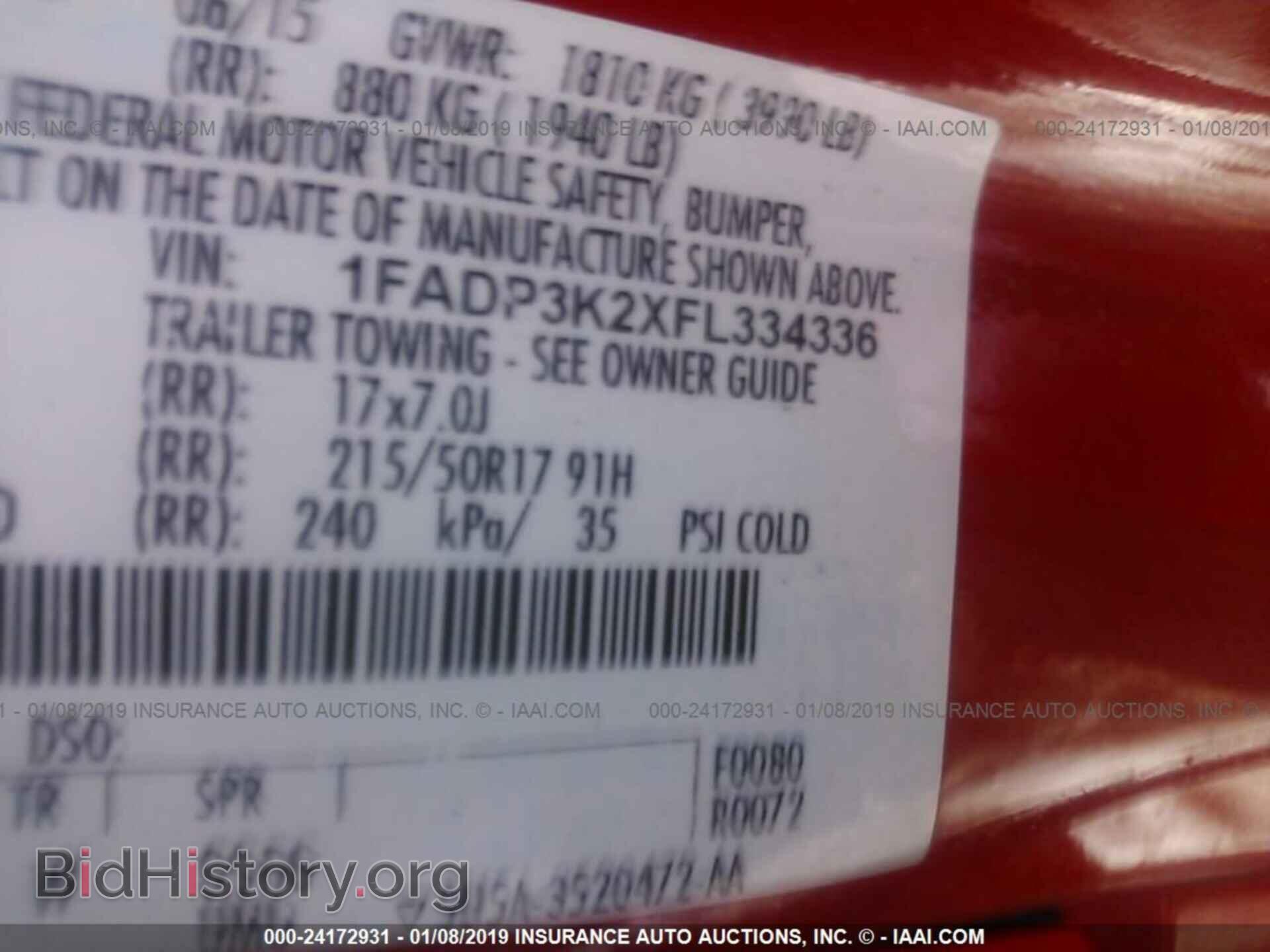2015 FORD FOCUS - VIN: 1FADP3K2XFL334336 - Photo 9