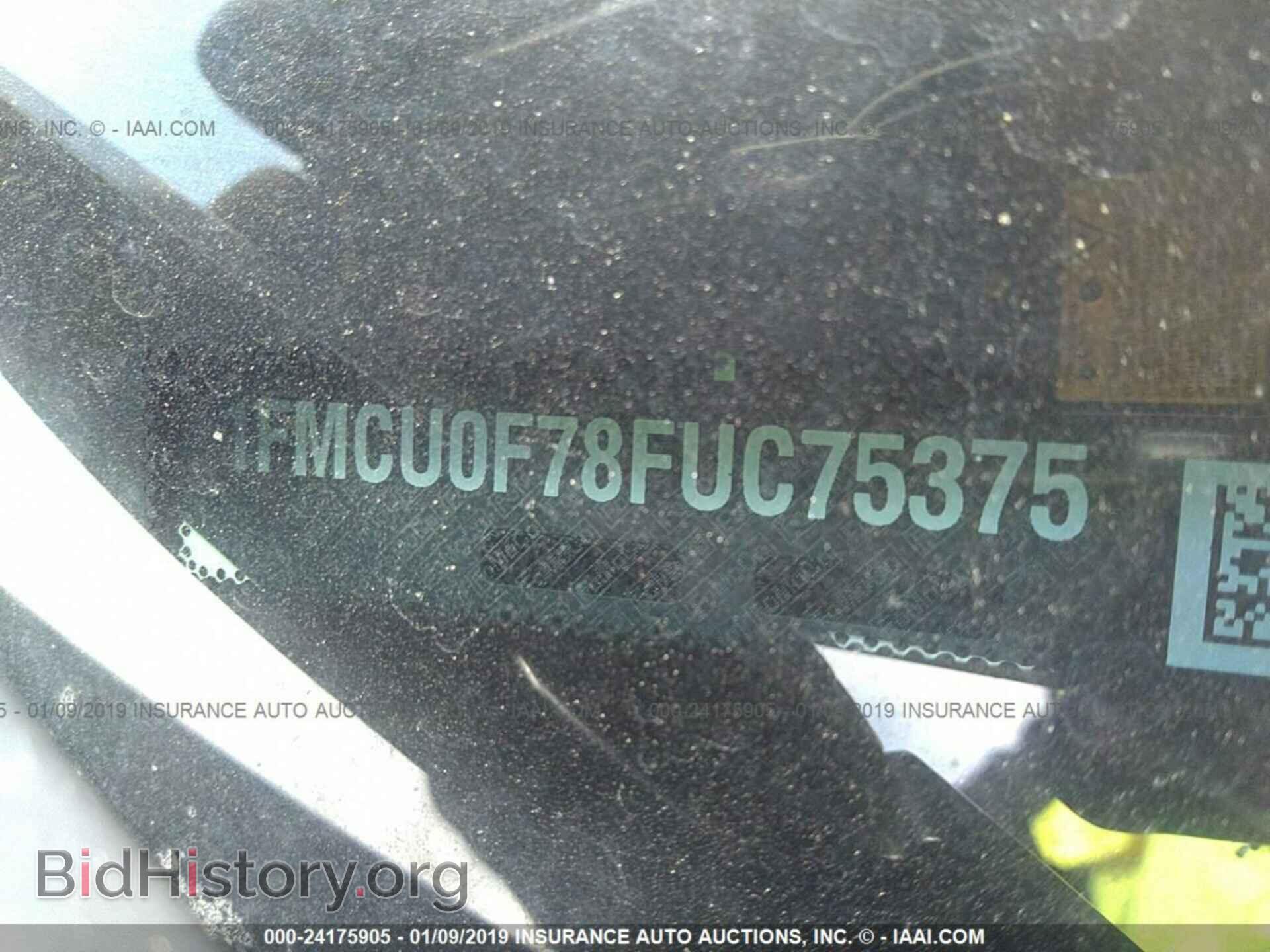 2015 FORD ESCAPE - VIN: 1FMCU0F78FUC75375 - Фото 9
