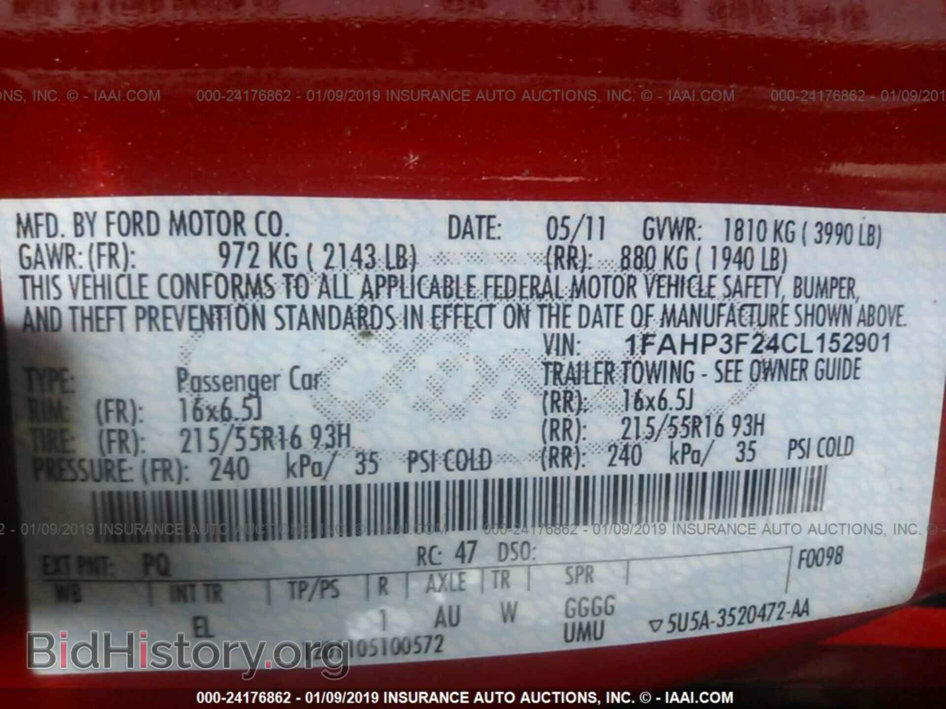 2012 FORD FOCUS - VIN: 1FAHP3F24CL152901 - Фото 9