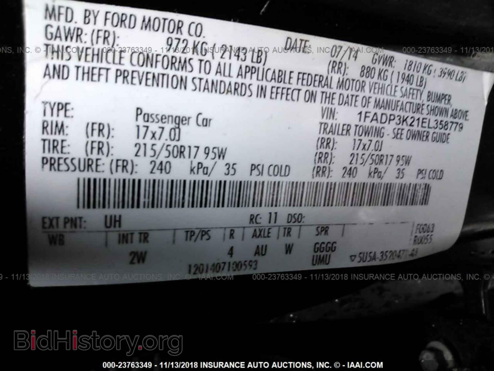 2014 FORD FOCUS - VIN: 1FADP3K21EL358779 - Photo 9